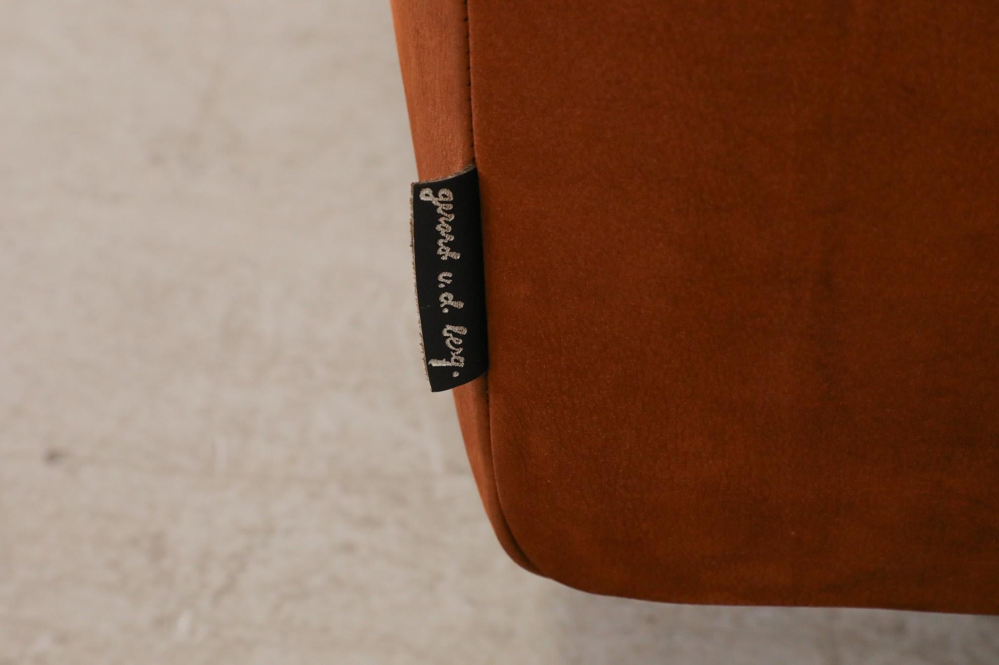 Gerard van den Berg Cognac Leather Soft Form Sofa with Aluminum Legs  For Sale 7