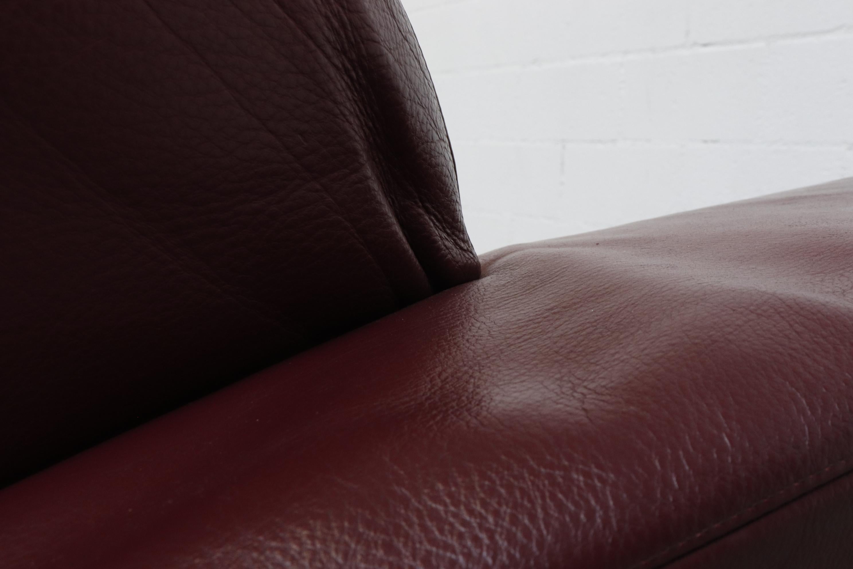 Gerard Van Den Berg 'Corvette' Sofa in Bordeaux Leather For Sale 3
