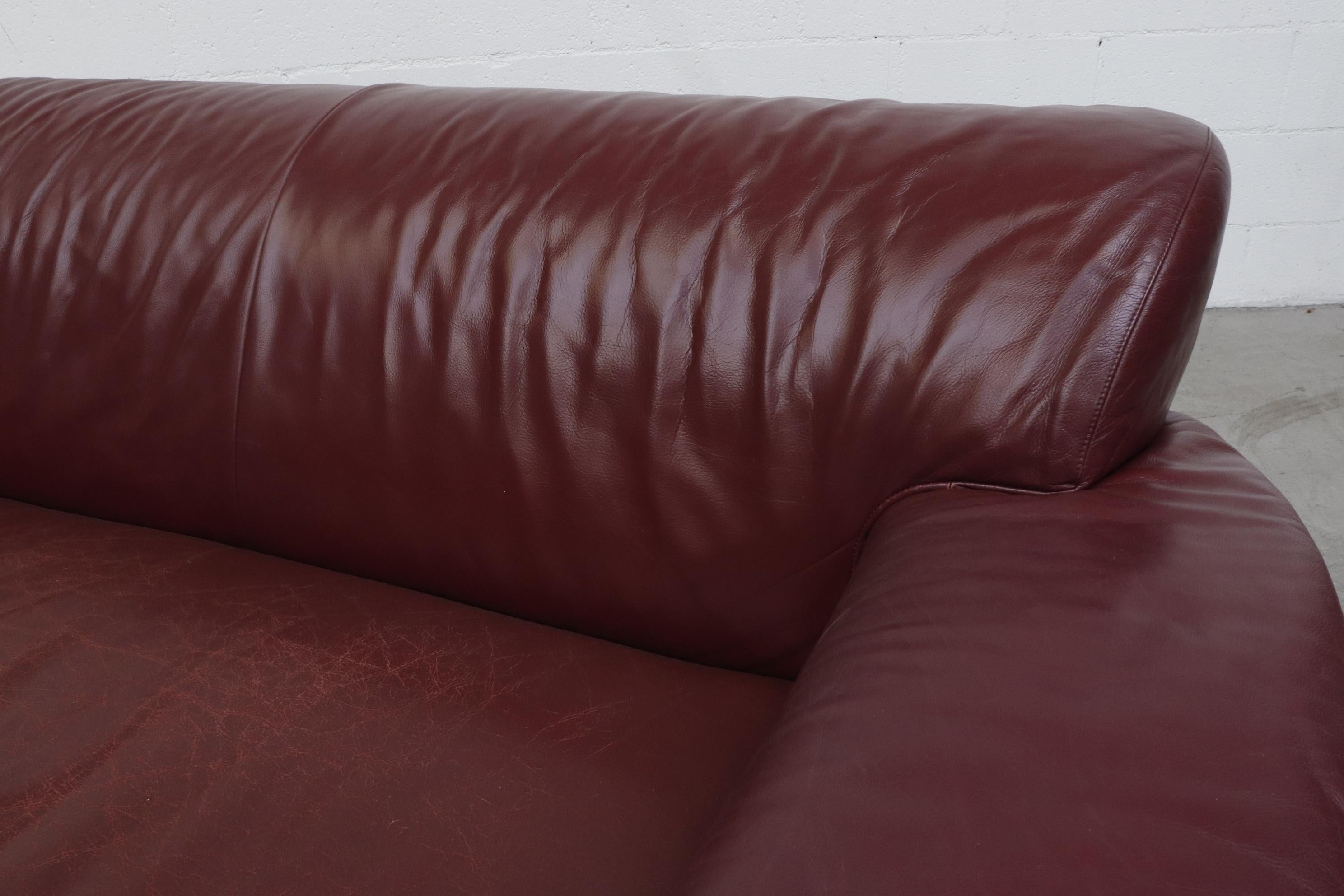 Gerard Van Den Berg 'Corvette' Sofa in Bordeaux Leather For Sale 10