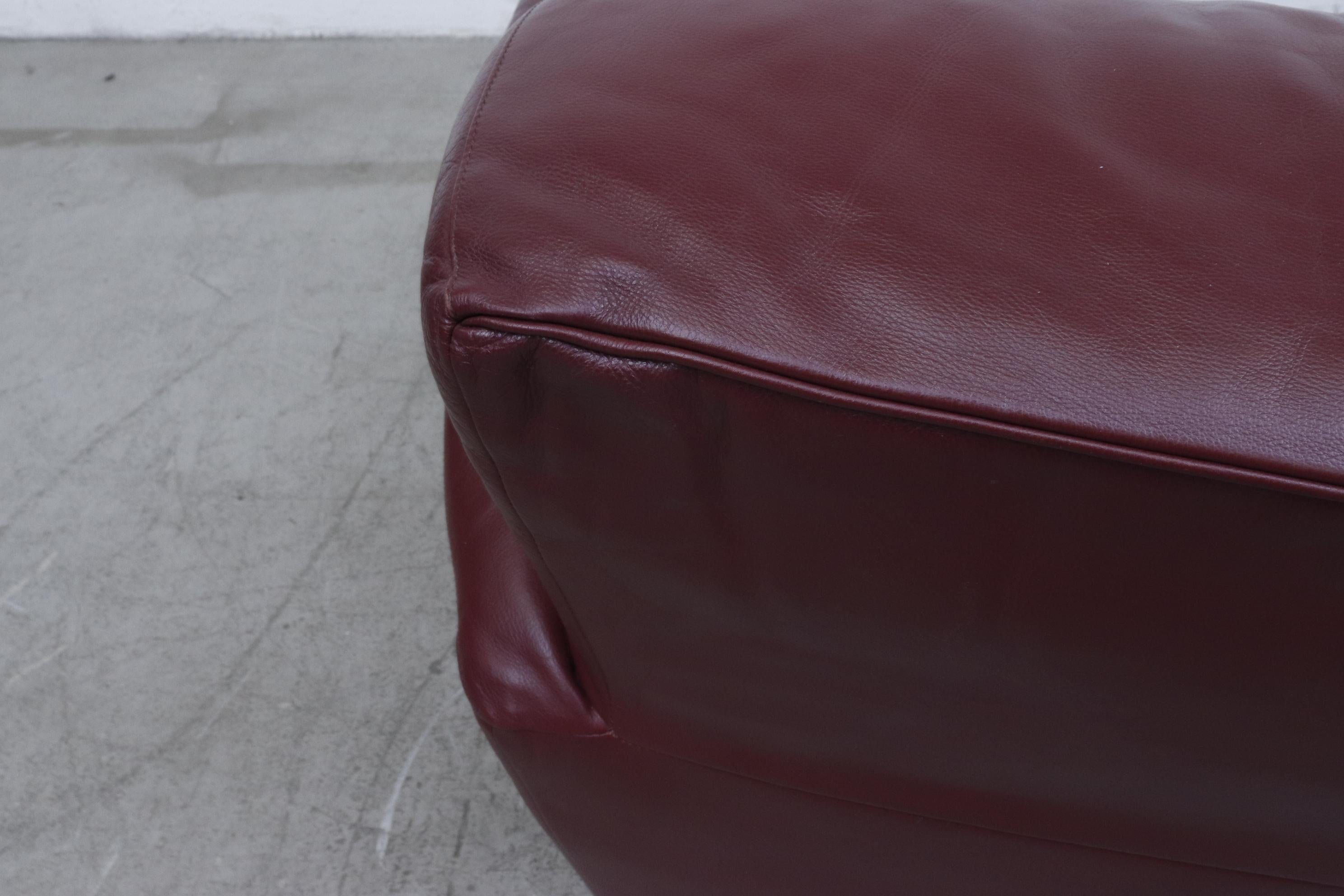 Dutch Gerard Van Den Berg 'Corvette' Sofa in Bordeaux Leather For Sale