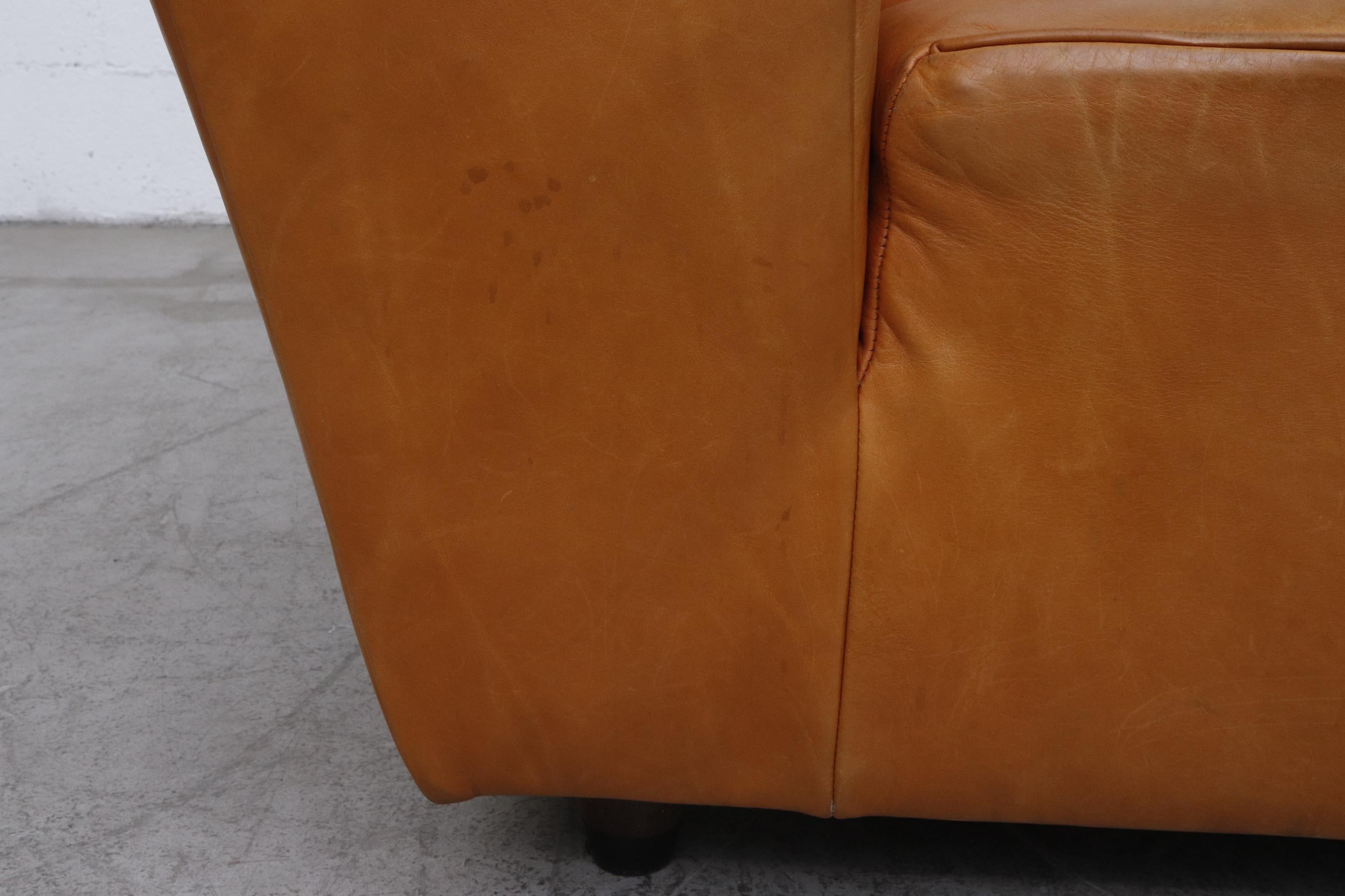 Gerard Van Den Berg 'Corvette' Sofa in Natural Leather 4