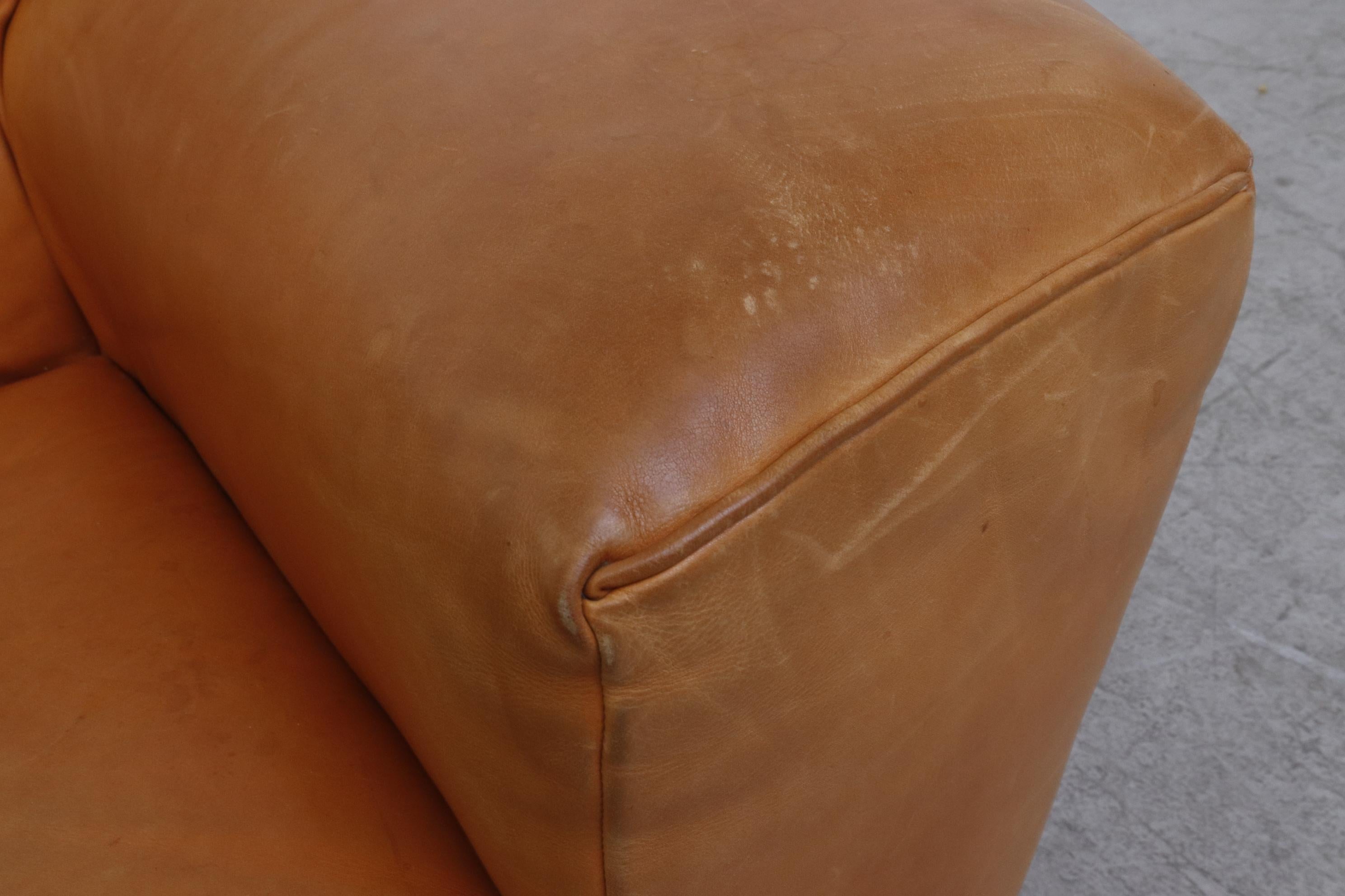 Gerard Van Den Berg 'Corvette' Sofa in Natural Leather 5