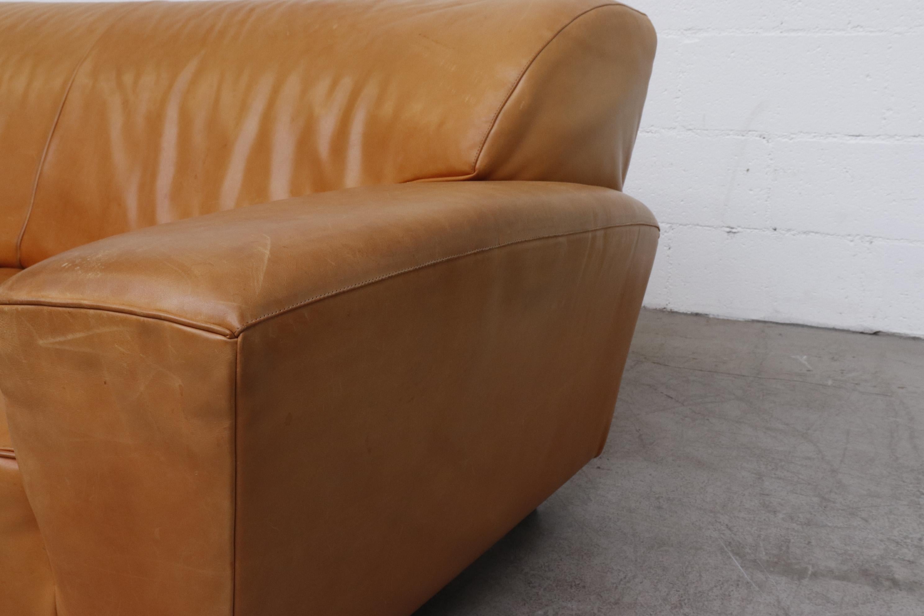 Gerard Van Den Berg 'Corvette' Sofa in Natural Leather 6