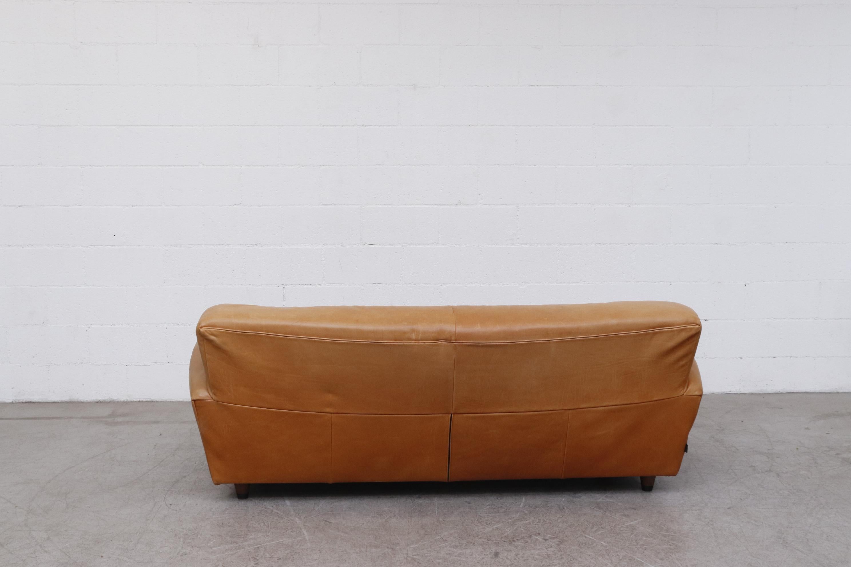 Dutch Gerard Van Den Berg 'Corvette' Sofa in Natural Leather
