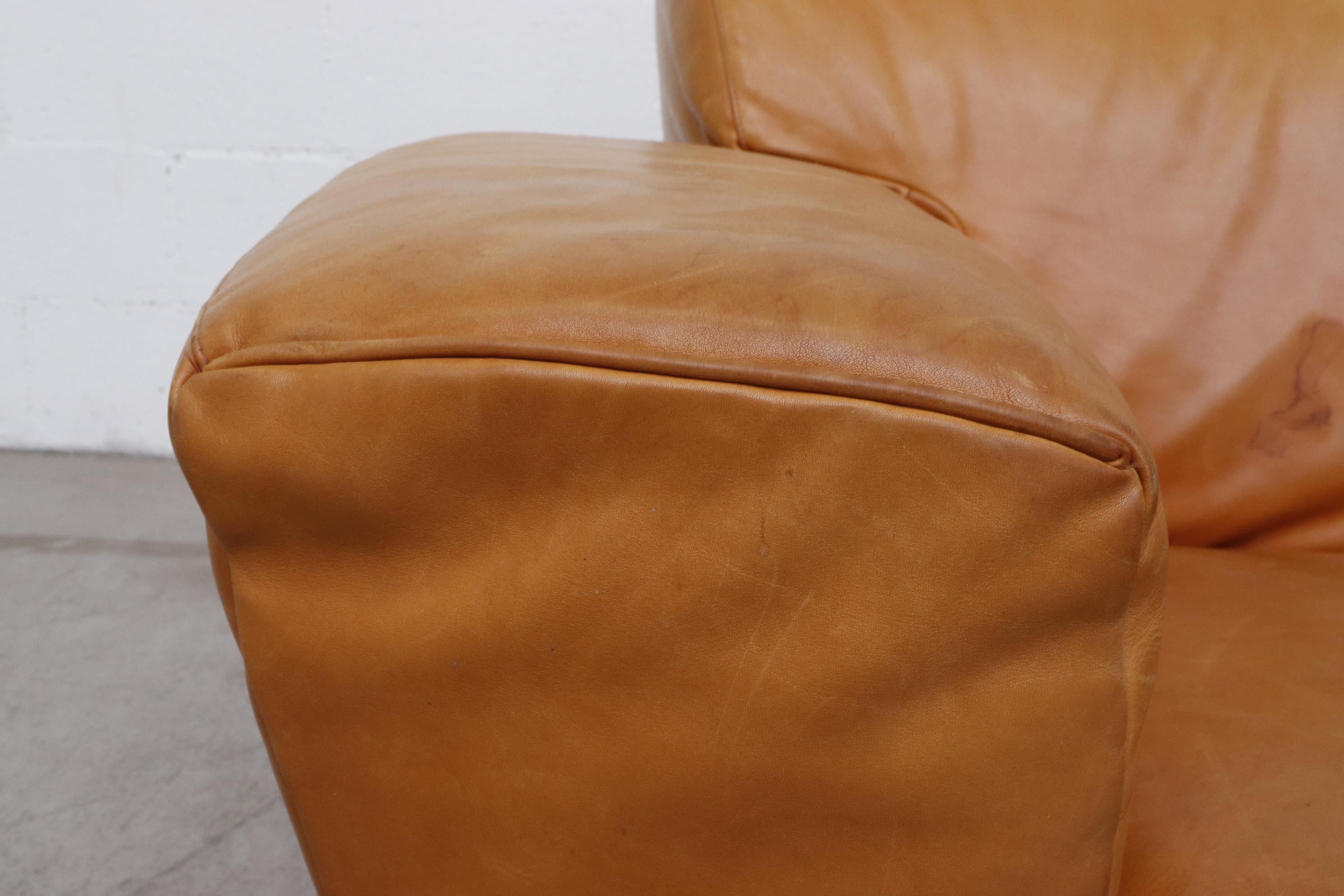 Gerard Van Den Berg 'Corvette' Sofa in Natural Leather 1