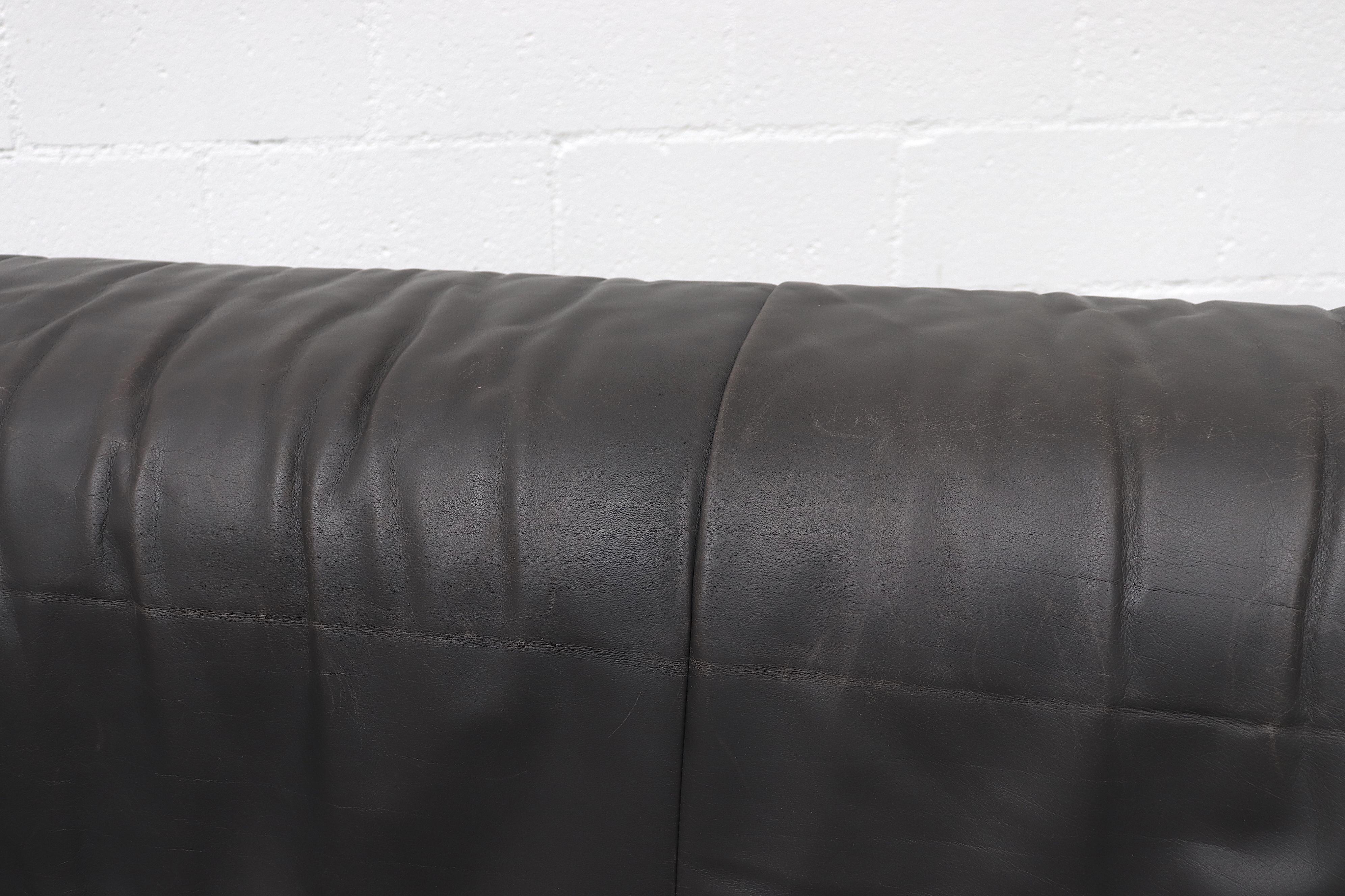 Gerard Van Den Berg Dark Grey Leather Sofa 3