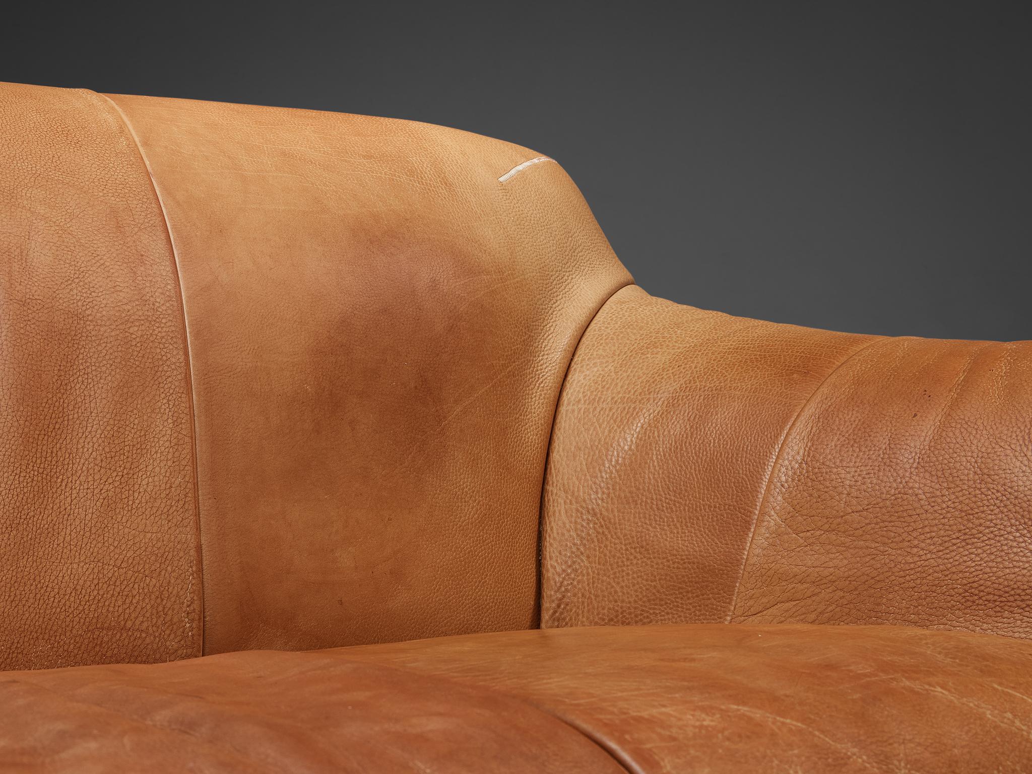 Post-Modern Gerard van den Berg for Label 'Mancha' Sofa in Cognac Leather