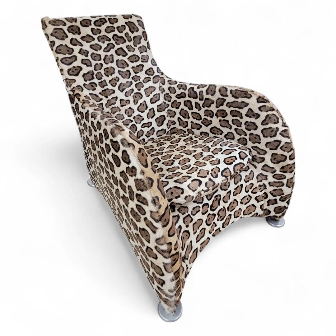 Cowhide Gerard Van Den Berg For Montis Lounge Chair And Ottoman Newly Upholstered For Sale