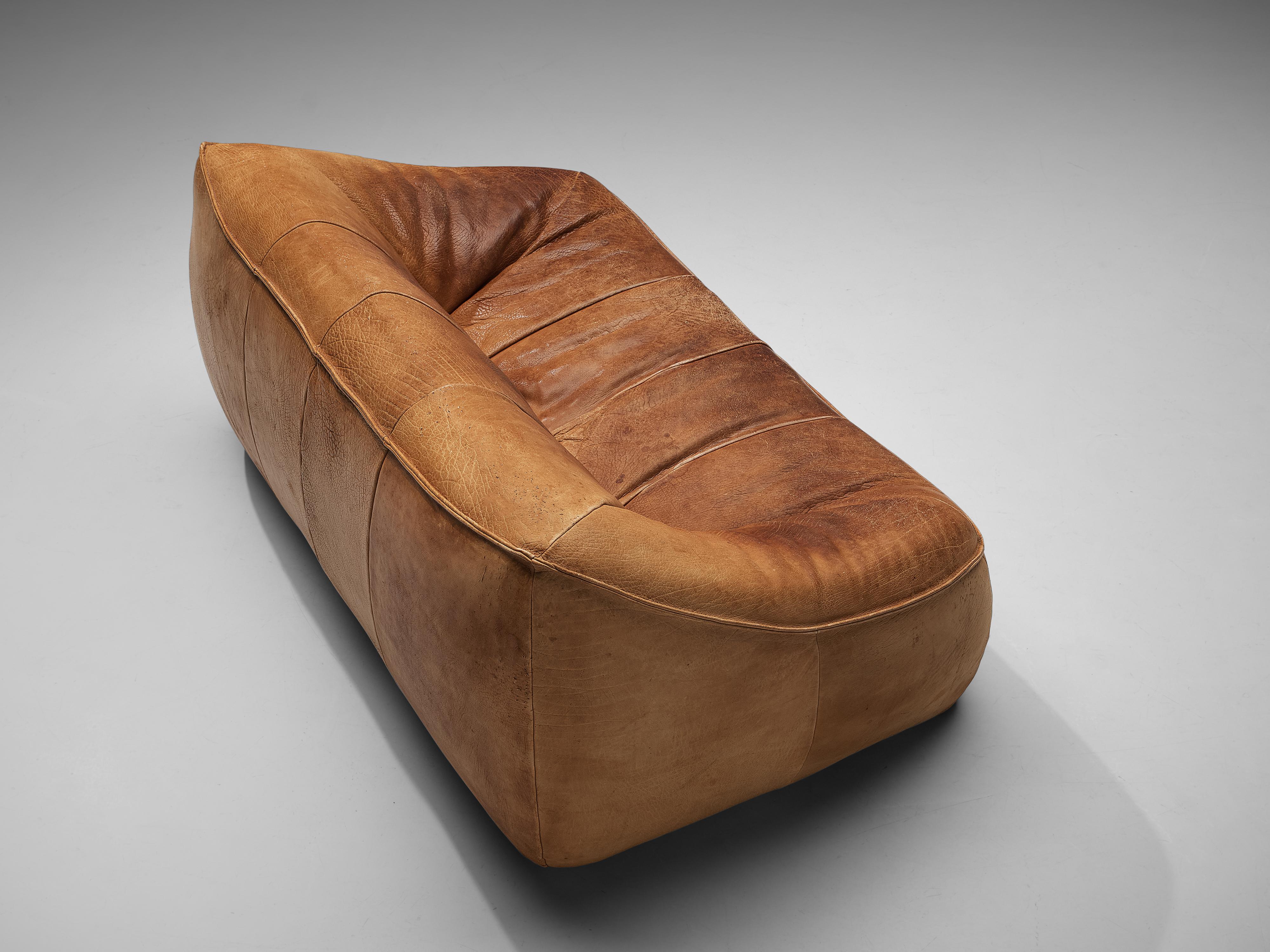 Dutch Gerard Van Den Berg for Montis 'Ringo' Sofa in Patinated Leather