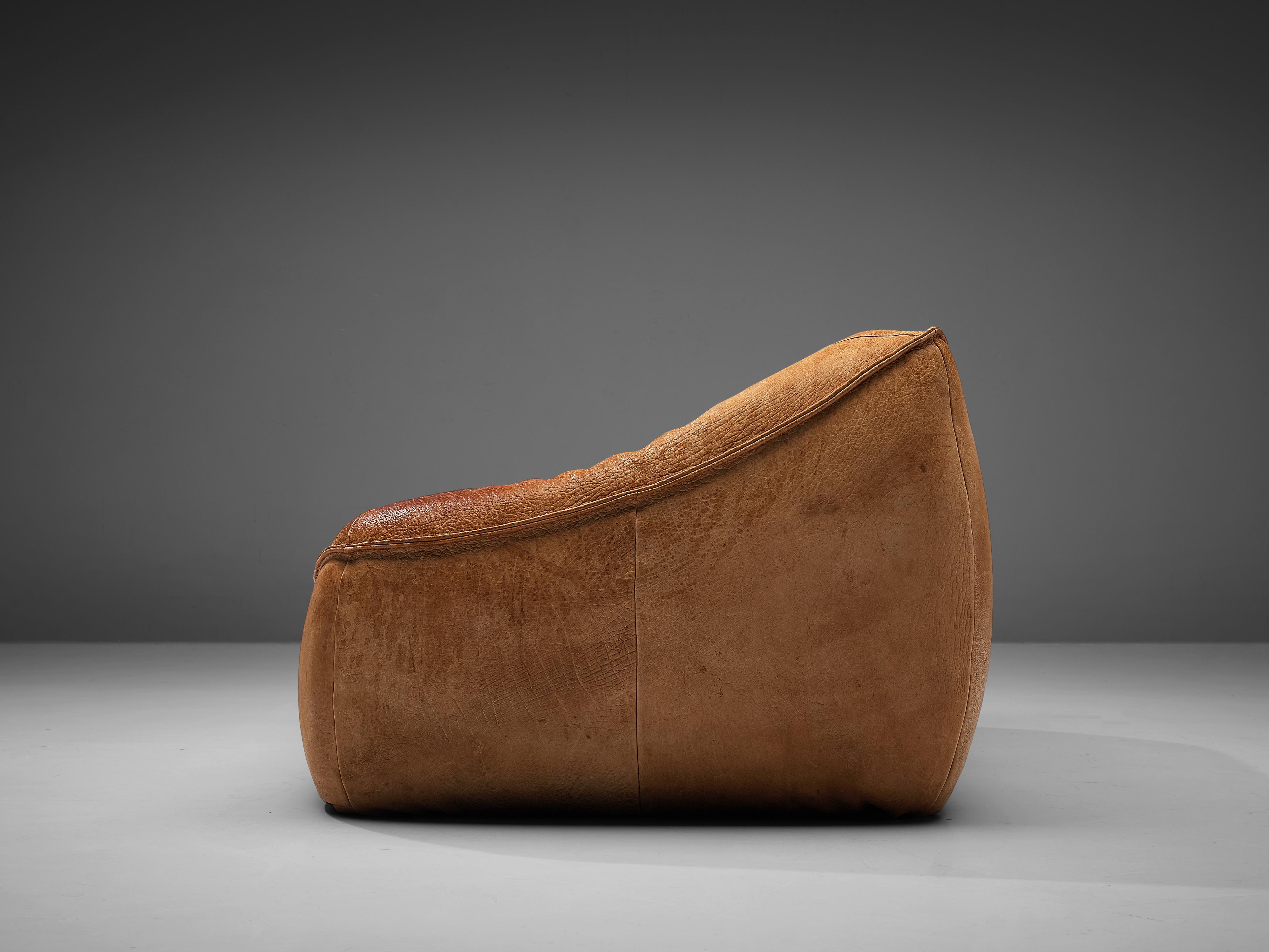 Gerard Van Den Berg for Montis 'Ringo' Sofa in Patinated Leather In Good Condition In Waalwijk, NL
