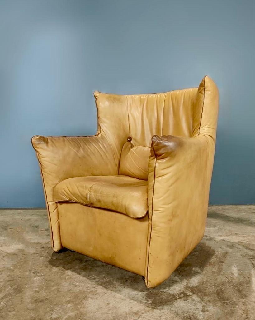 Gerard Van Den Berg pour Montis Two Seater Sofa Matching fauteuil en cuir vintage en vente 1