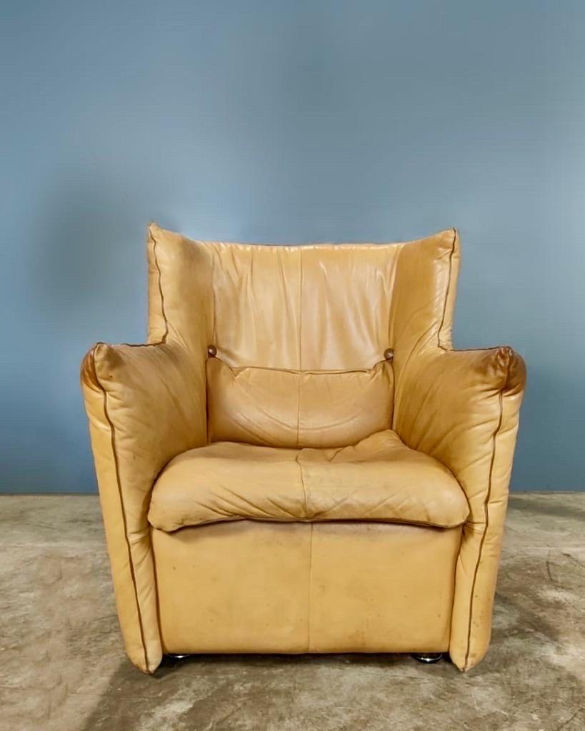 Gerard Van Den Berg pour Montis Two Seater Sofa Matching fauteuil en cuir vintage en vente 2