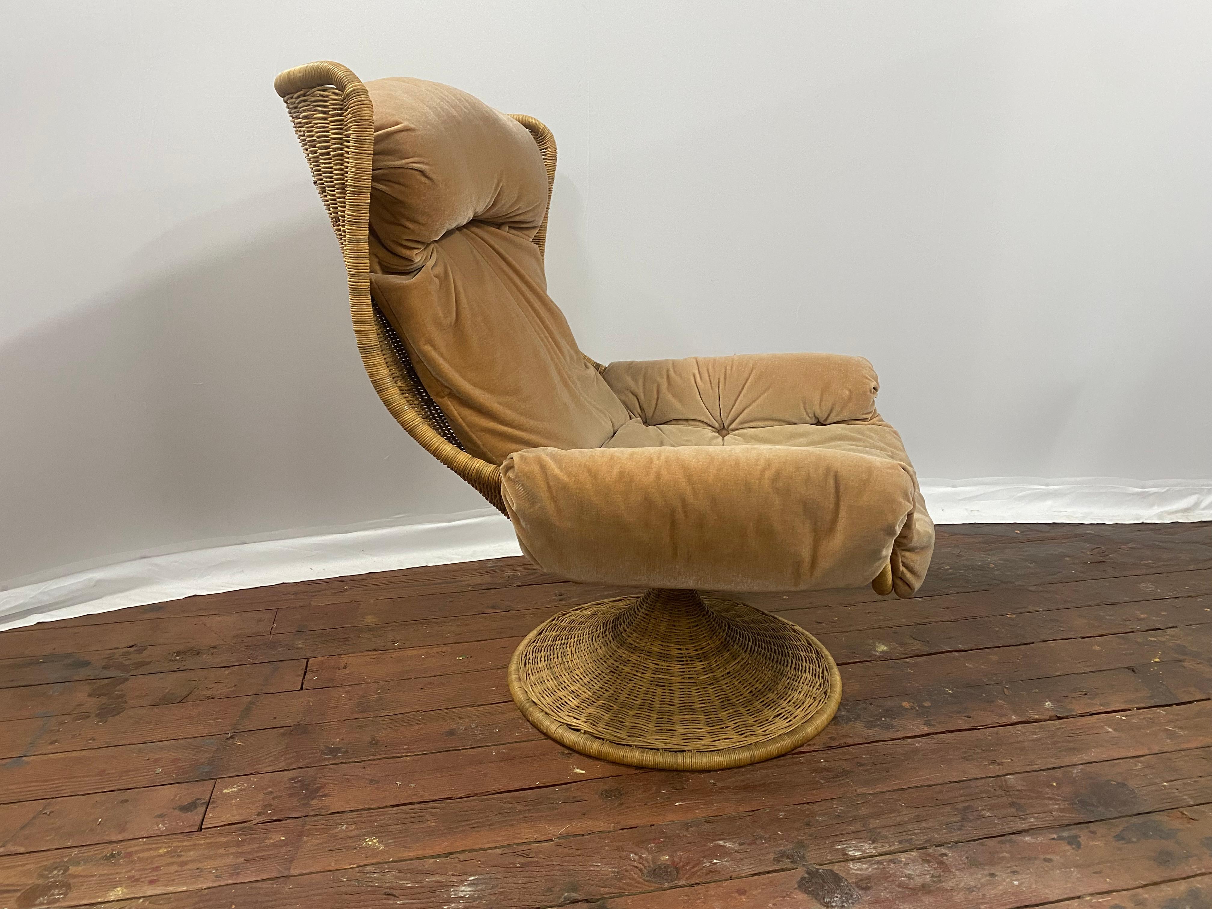 Néerlandais Gerard Van Den Berg pour la chaise longue pivotante en osier de Montis en vente