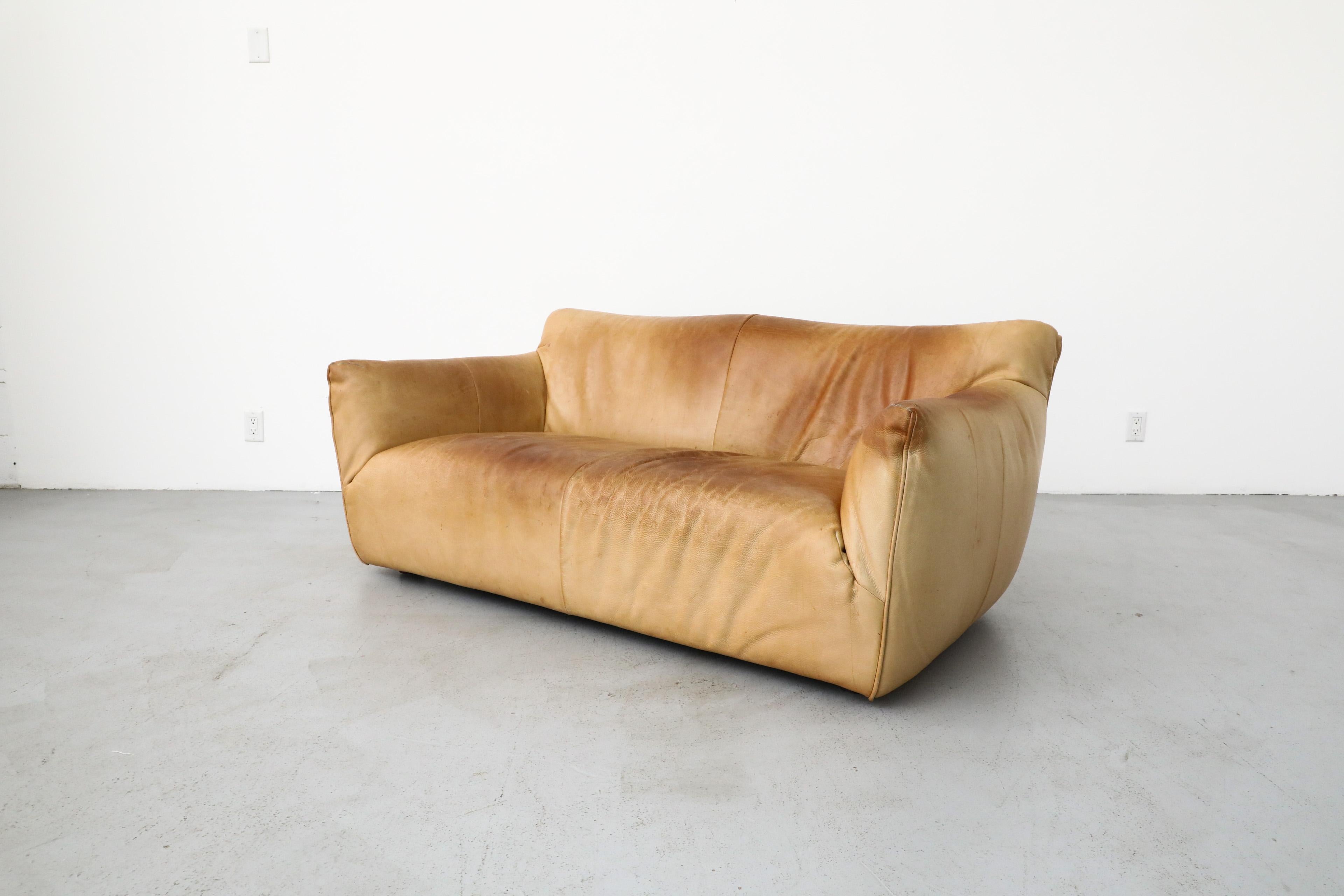 Gerard van den Berg „Havanna“ Leder Loveseat aus Leder im Stil von Mario Bellini (Moderne der Mitte des Jahrhunderts)