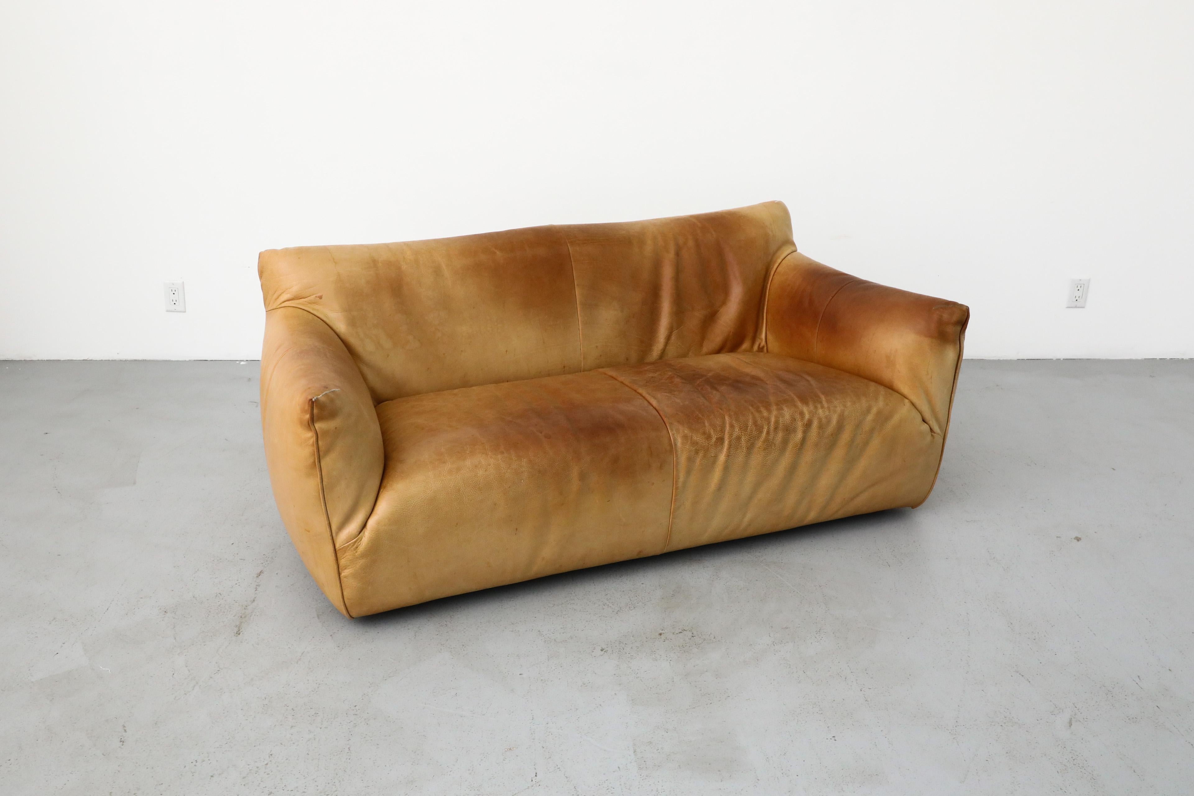 Gerard van den Berg „Havanna“ Leder Loveseat aus Leder im Stil von Mario Bellini 1