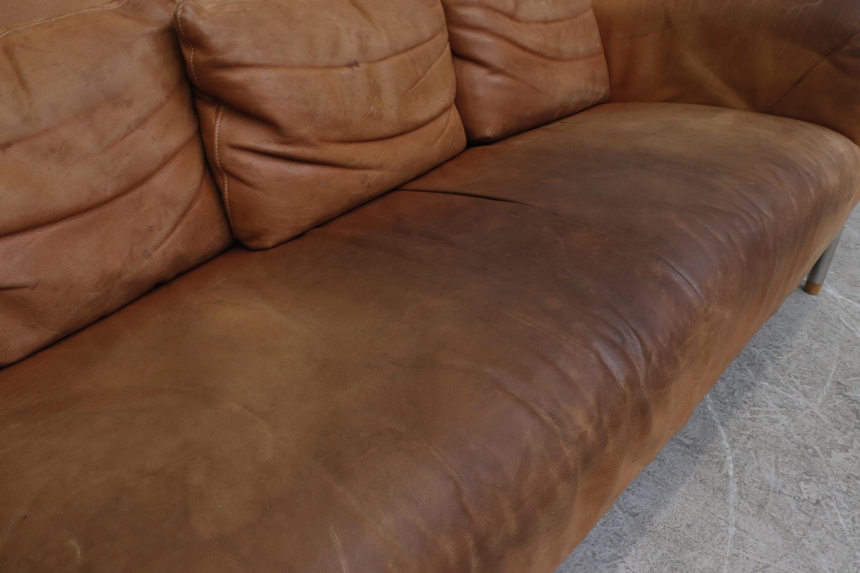 Gerard Van Den Berg High Back Natural Leather Sofa for Montis 4