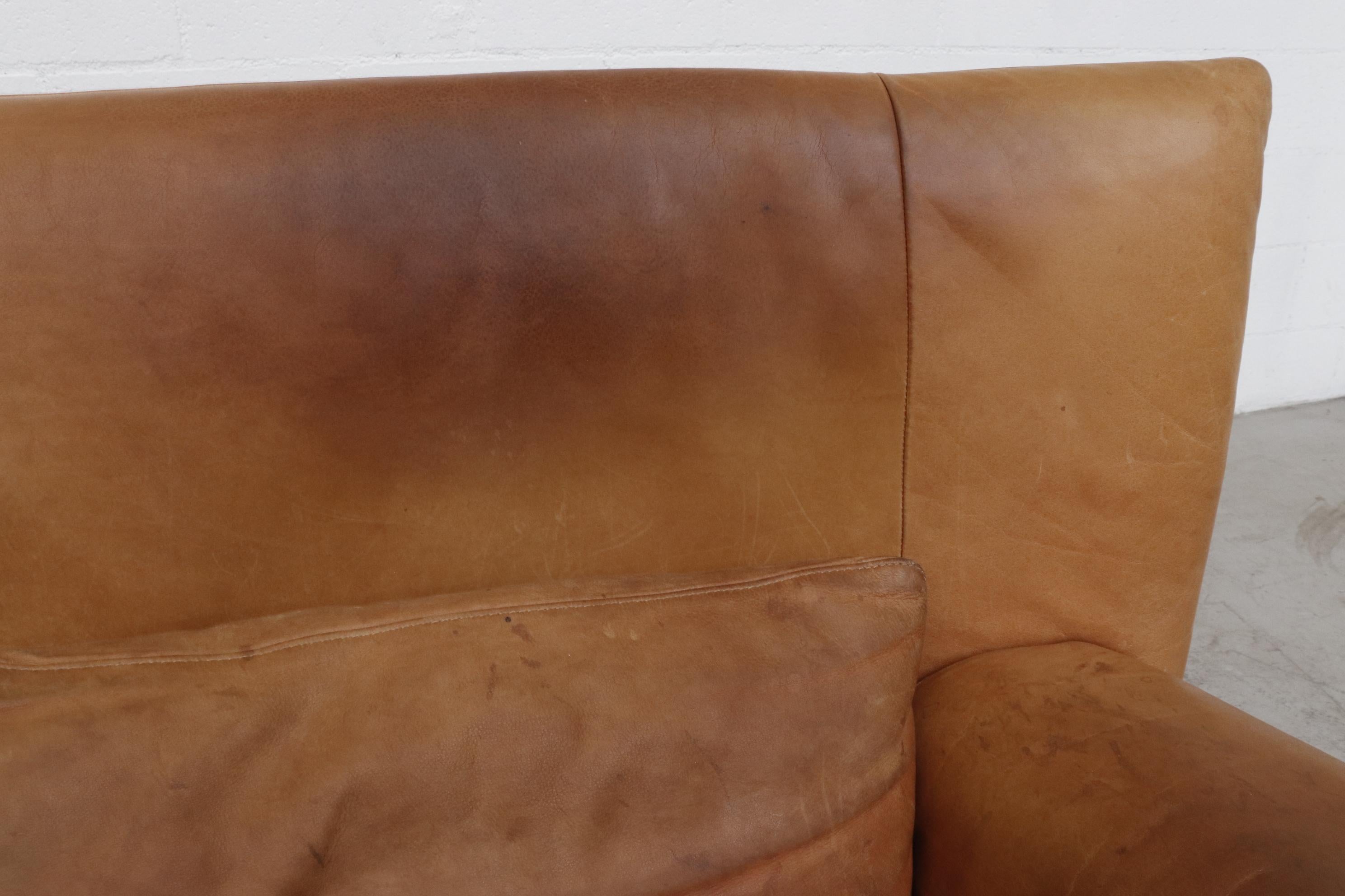 Gerard Van Den Berg High Back Natural Leather Sofa for Montis 5