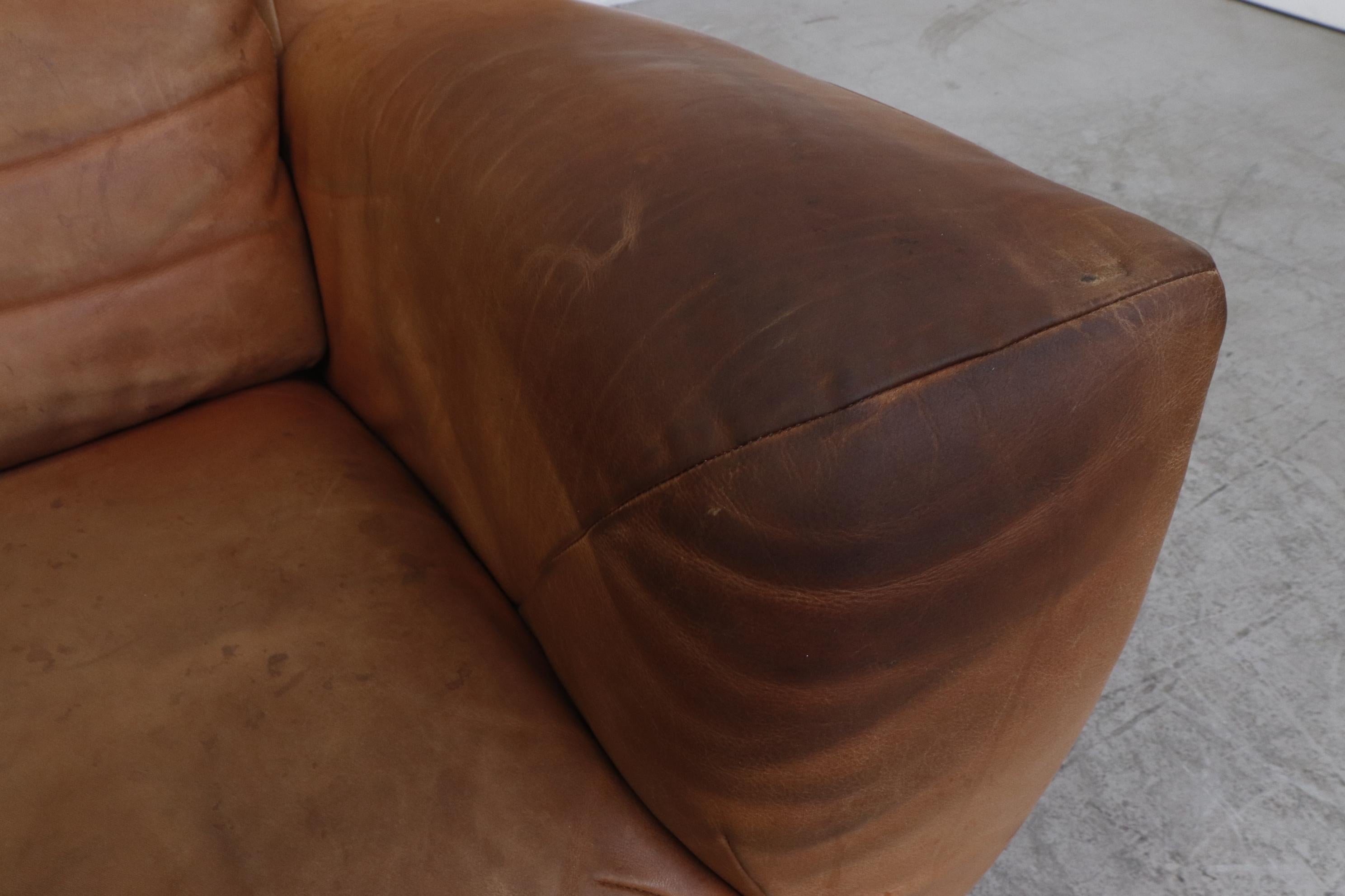 Gerard Van Den Berg High Back Natural Leather Sofa for Montis 7