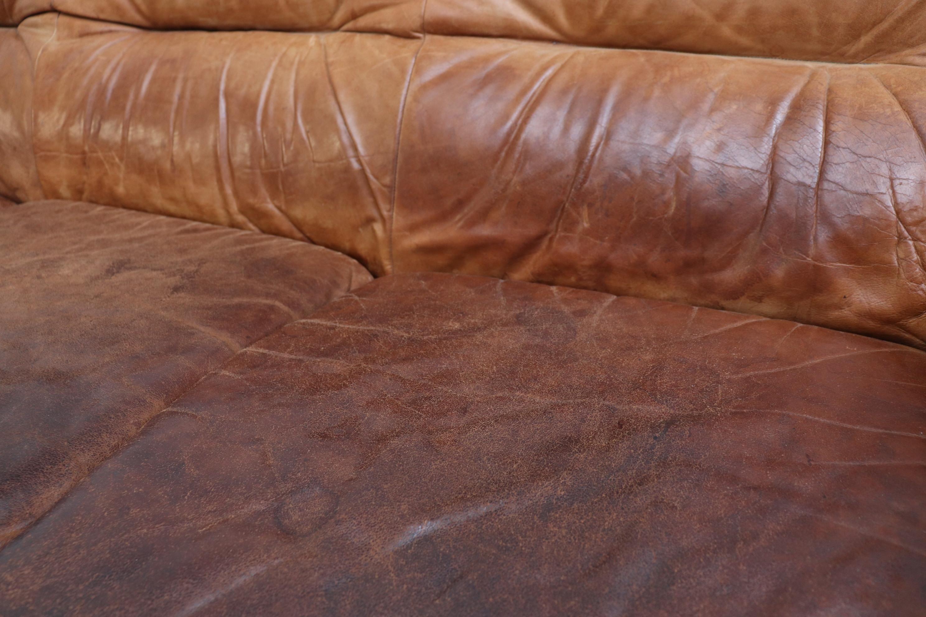 Gerard van den Berg Inspired Pine and Leather 3-Seat Sofa 3