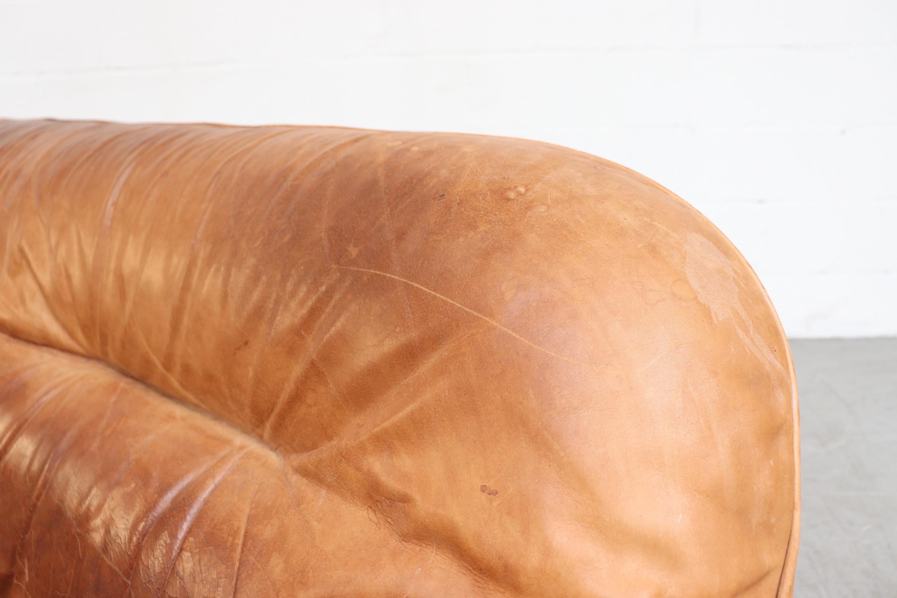 Gerard van den Berg Inspired Pine and Leather 3-Seat Sofa 6