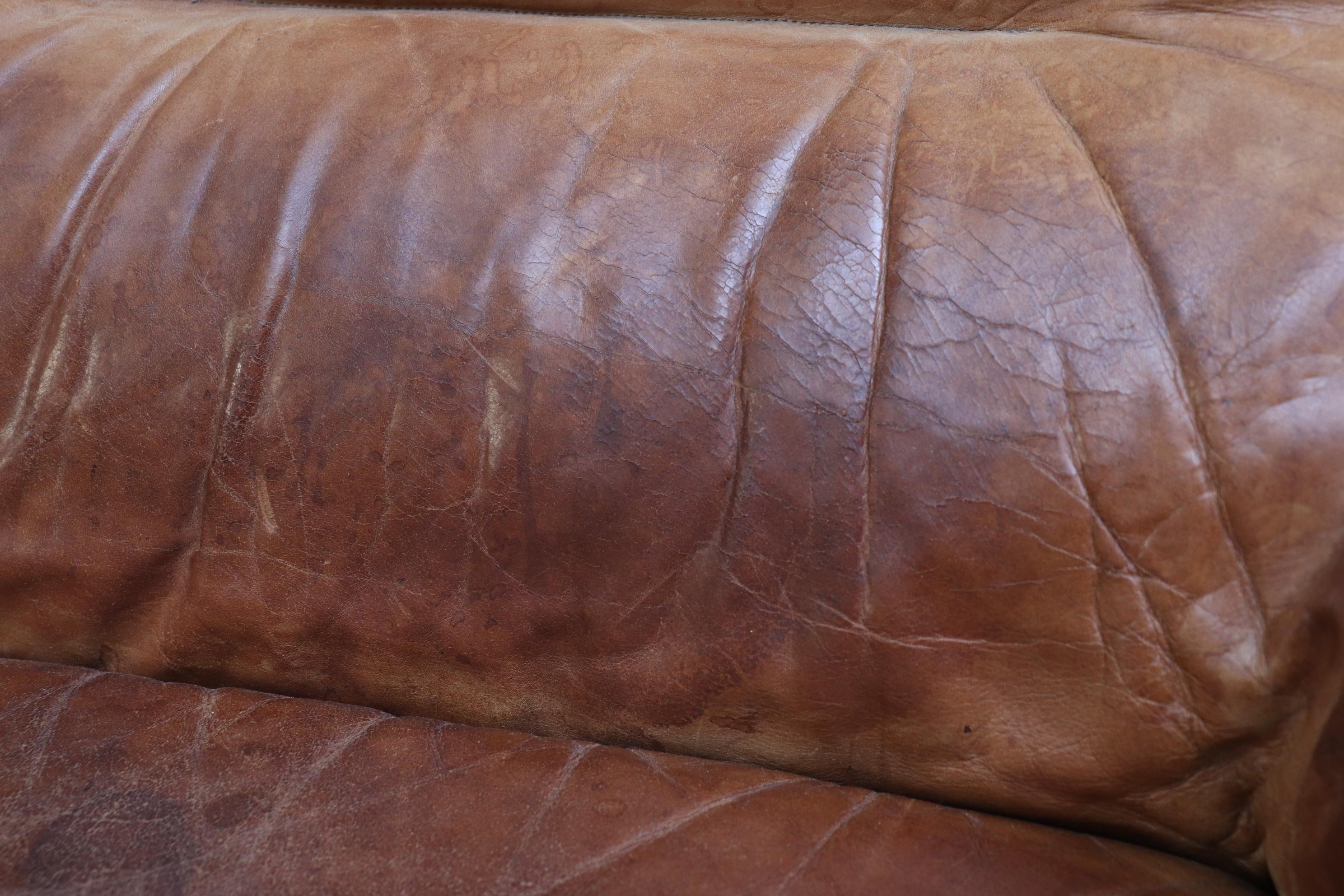 Gerard van den Berg Inspired Pine and Leather 3-Seat Sofa 10