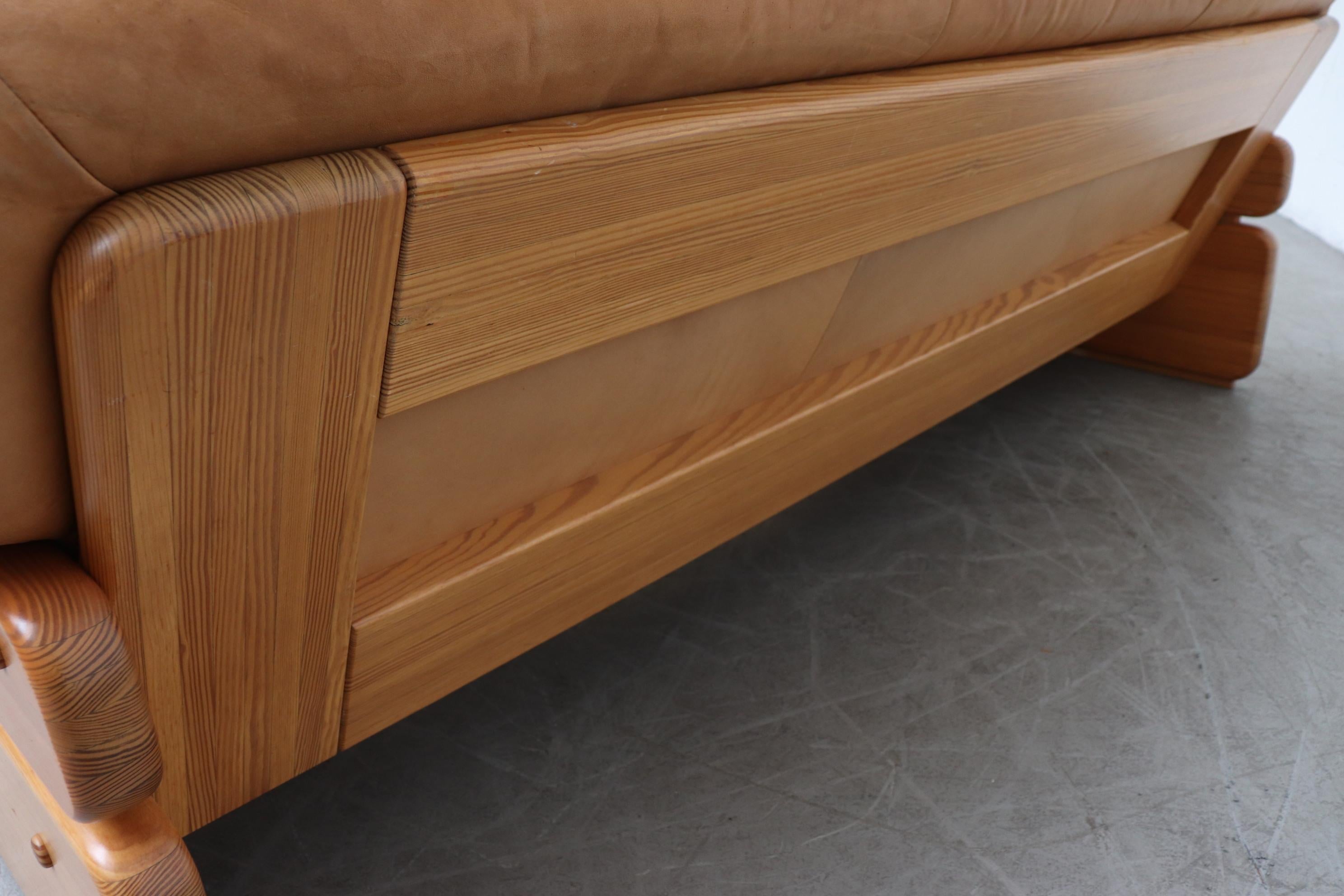 Gerard van den Berg Inspired Pine and Leather 3-Seat Sofa 13