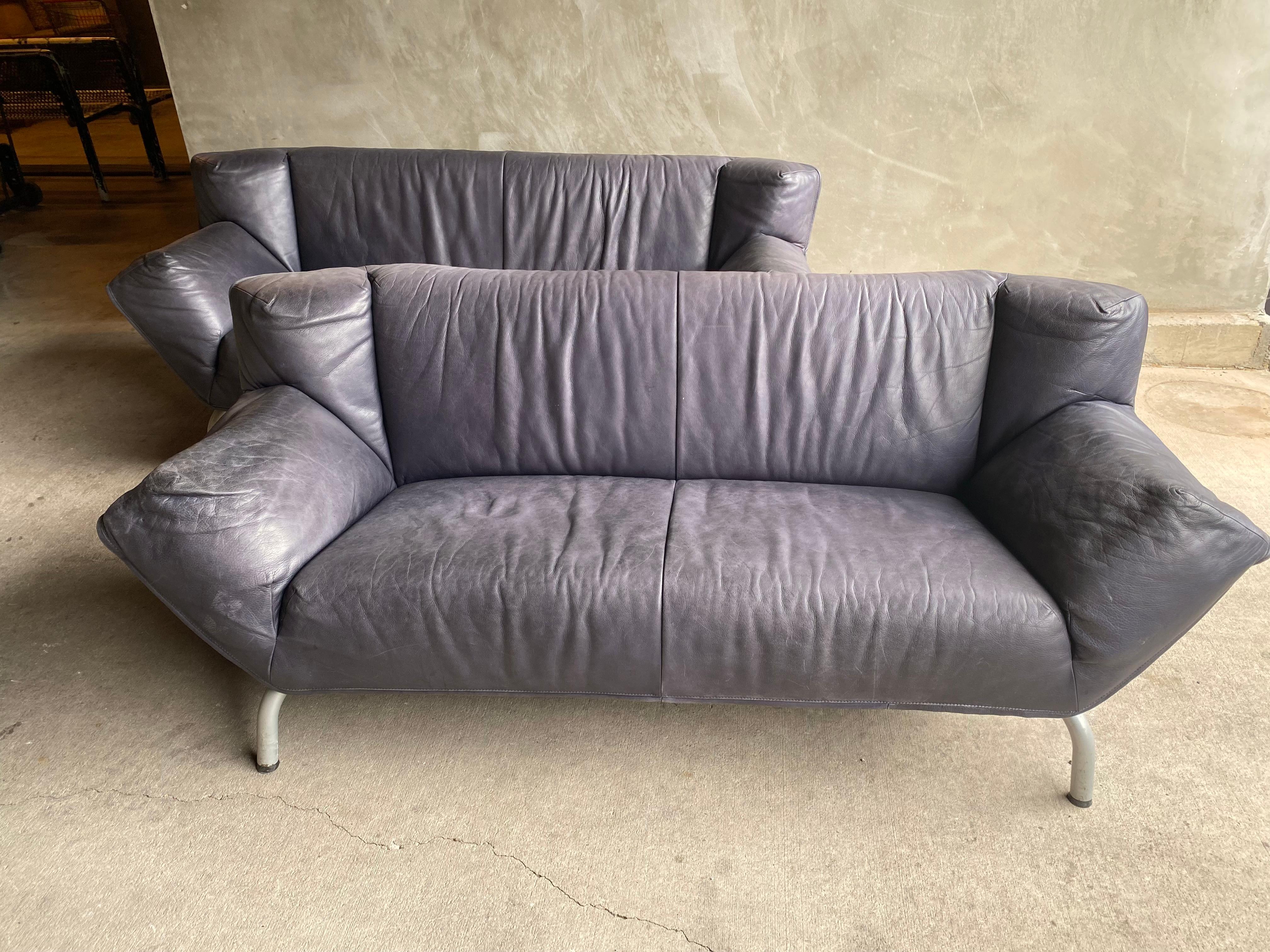 Gerard van den Berg Leather Sofa, NL, 1970-80's, Two Available 6