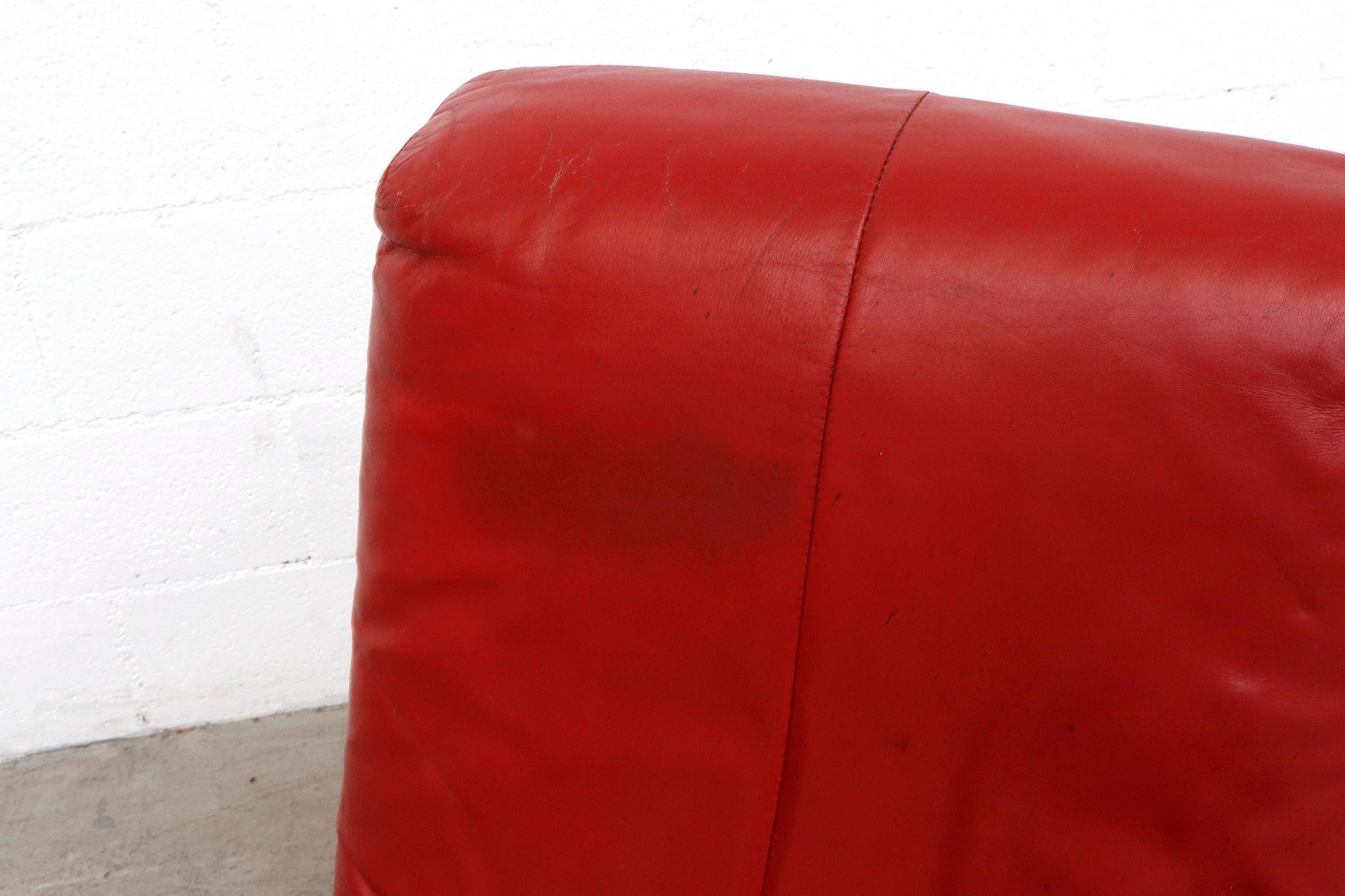 Gerard Van Den Berg fauteuil de salononga en cuir rouge en vente 5