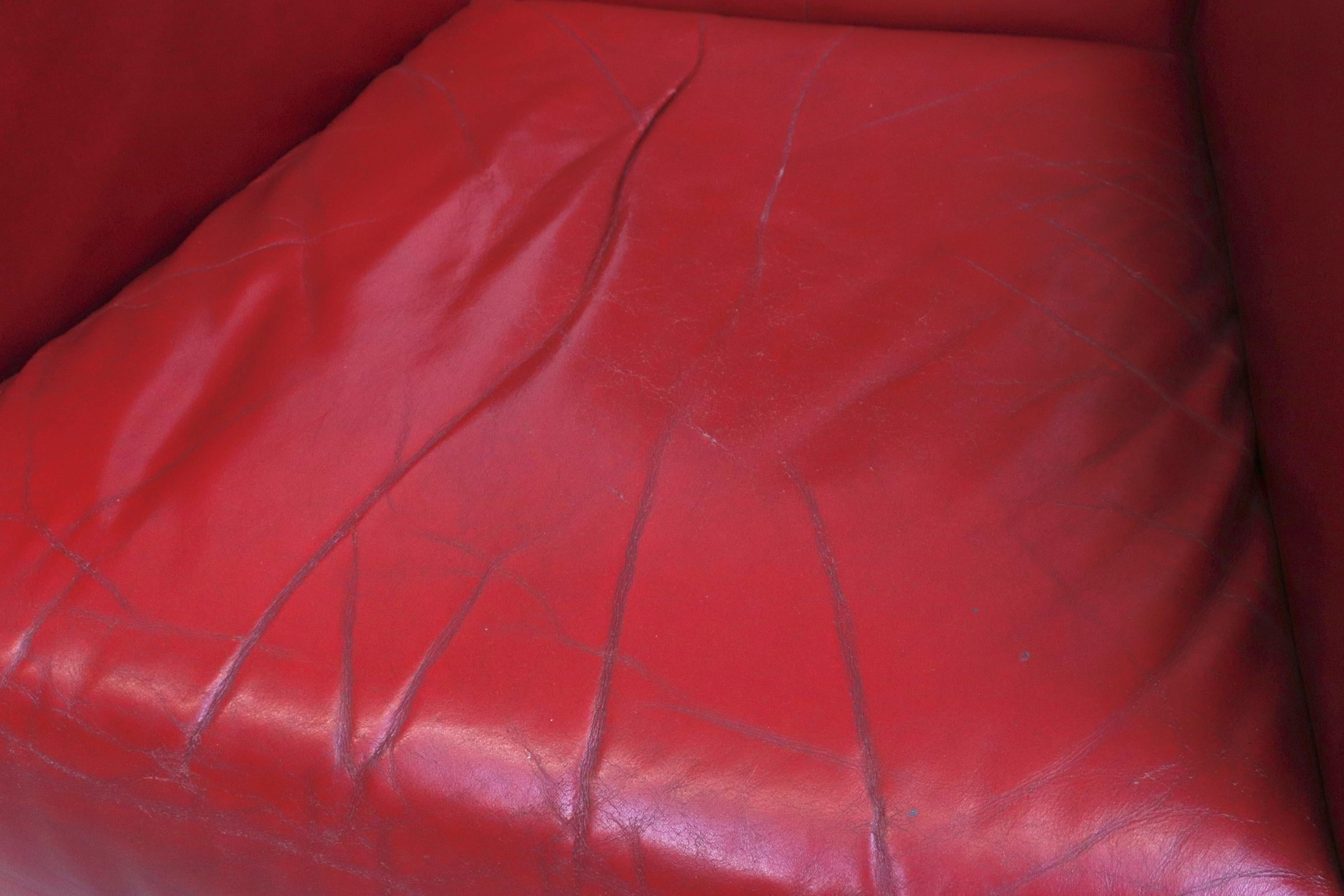 Gerard Van Den Berg fauteuil de salononga en cuir rouge en vente 9