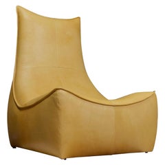 Gerard Van Den Berg Modern Brutalist Rock Chair in Leather, Montis Design