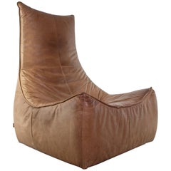 Vintage Gerard Van Den Berg Modern Rock Lounge Chair in Cognac Leather, 1970s Montis