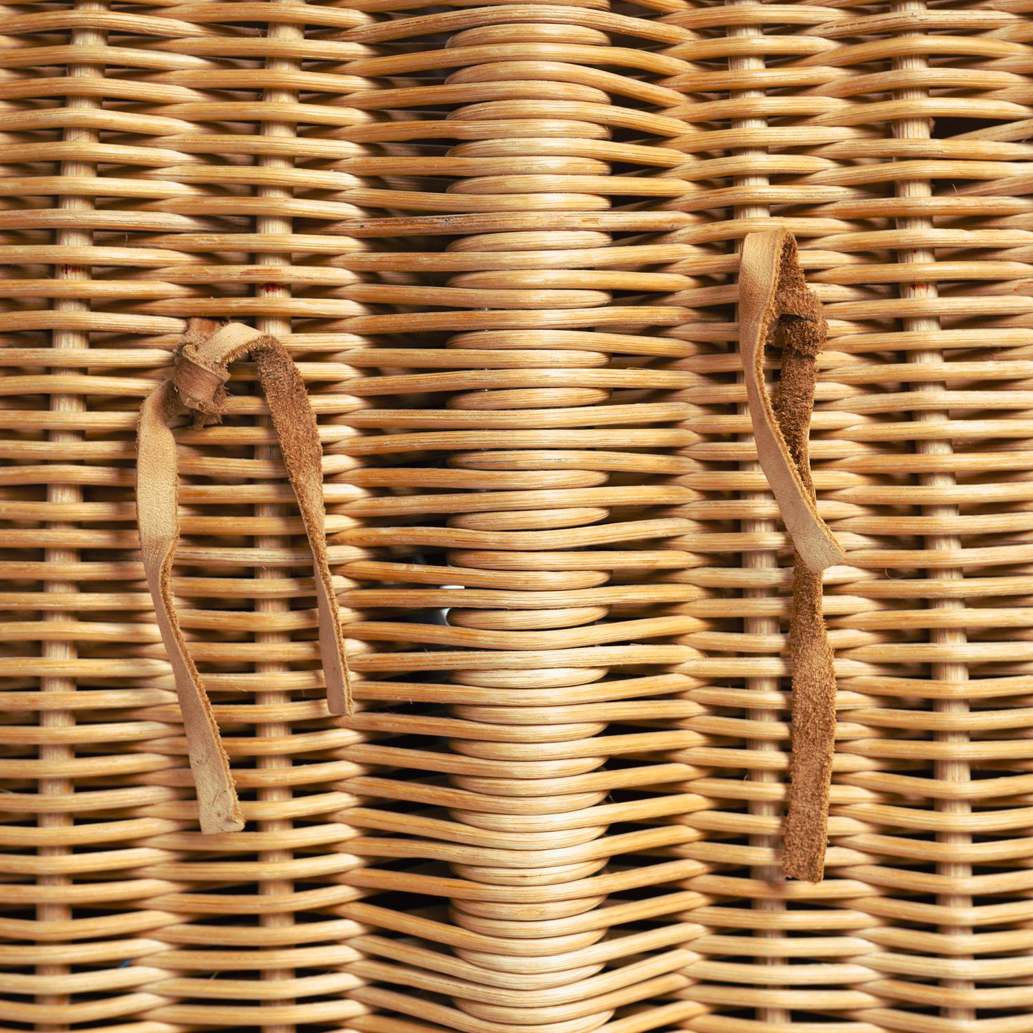 Caning Gerard van den Berg rattan leather double sofa for Montis, The Netherlands 1970s For Sale
