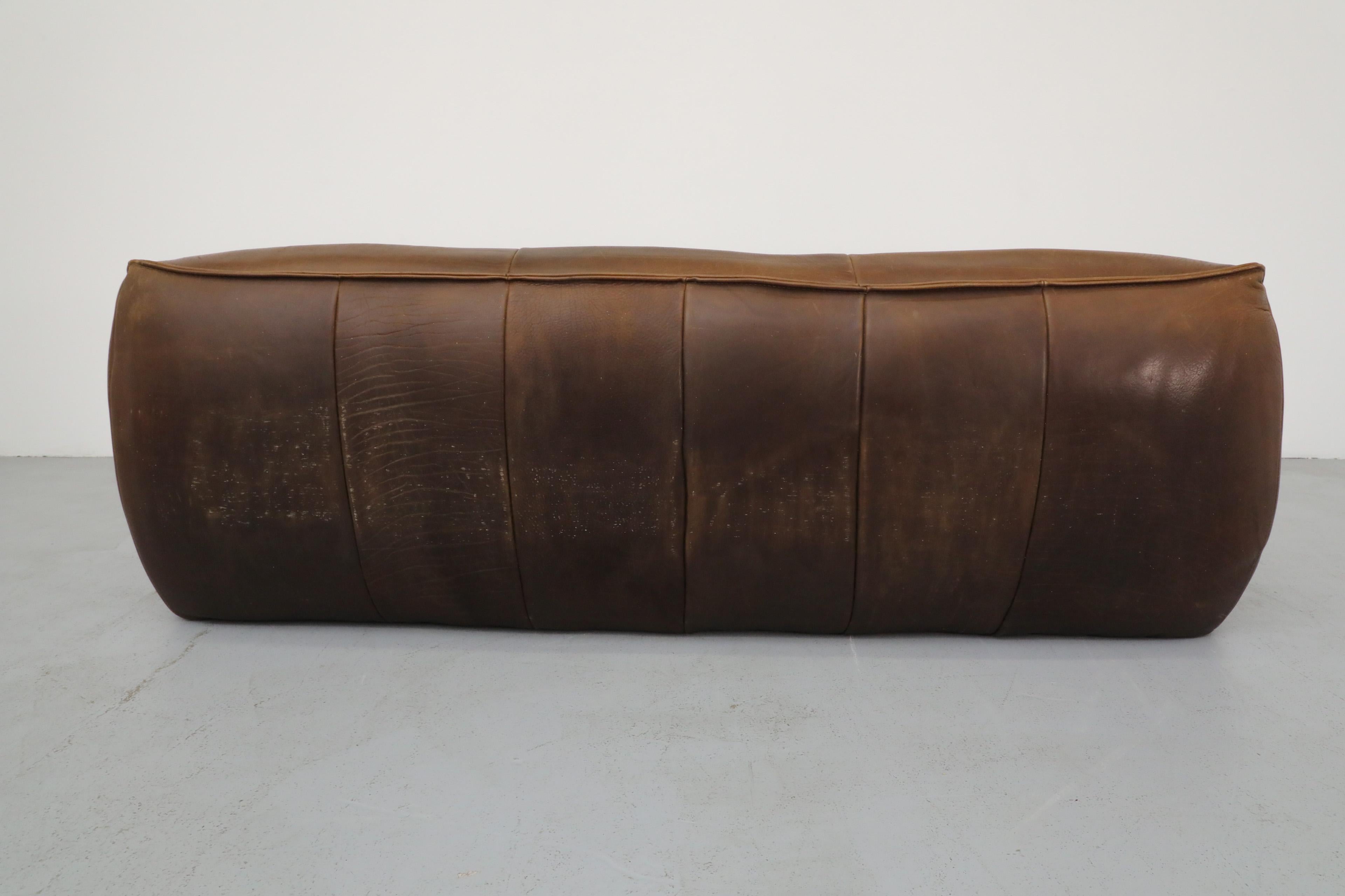 Gerard van den Berg 'Ringo' Three Seater Dark Brown Leather Sofa for Montis 4