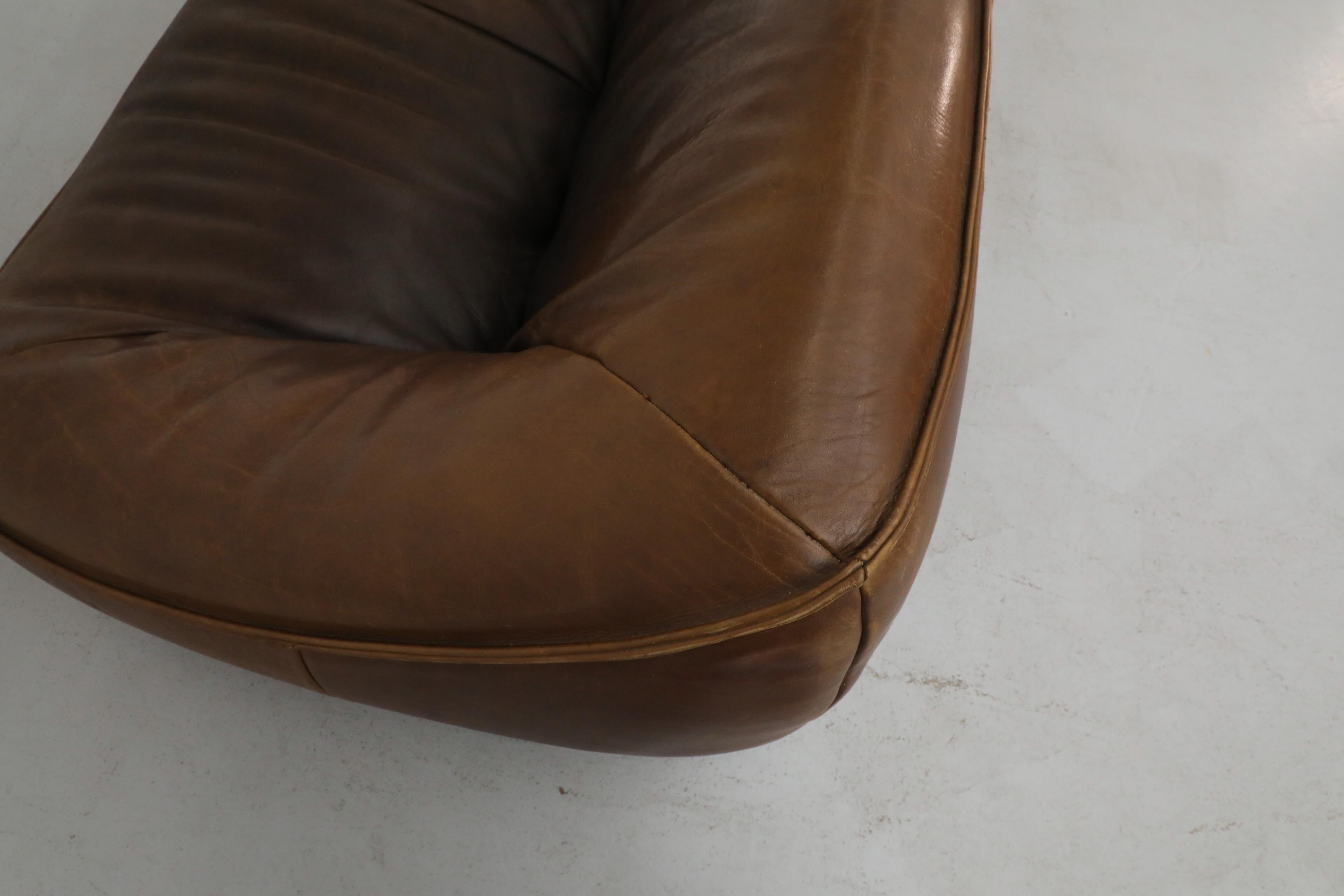 Gerard van den Berg 'Ringo' Three Seater Dark Brown Leather Sofa for Montis 6