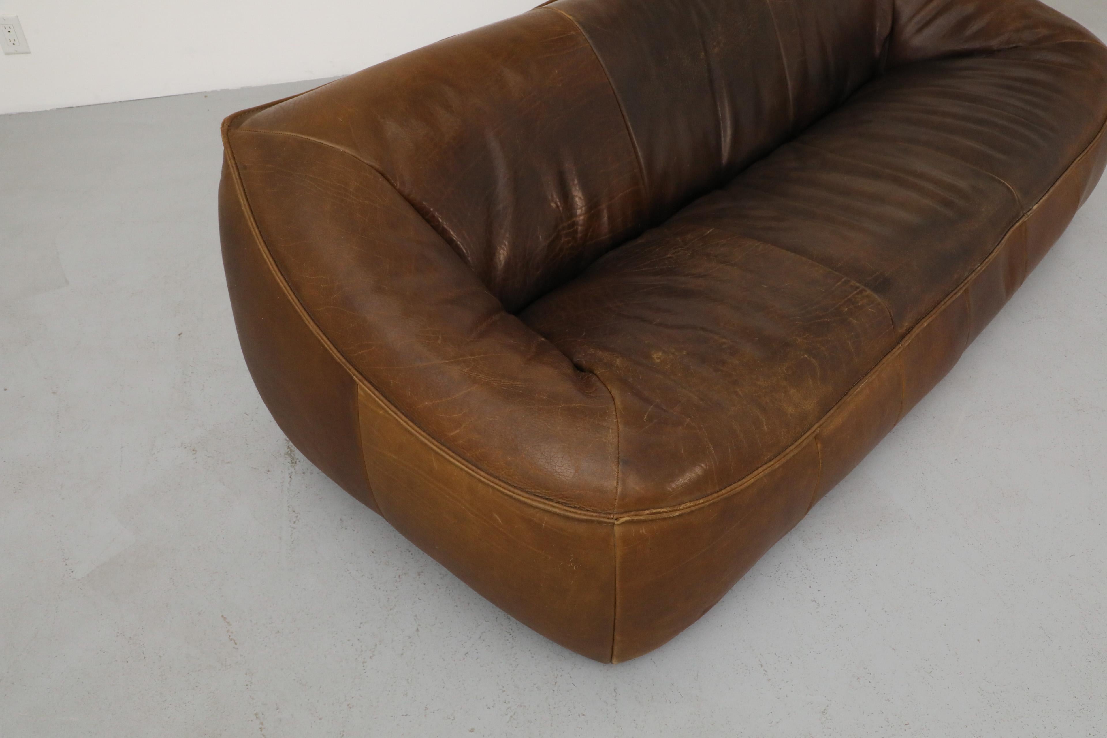 Gerard van den Berg 'Ringo' Three Seater Dark Brown Leather Sofa for Montis 7