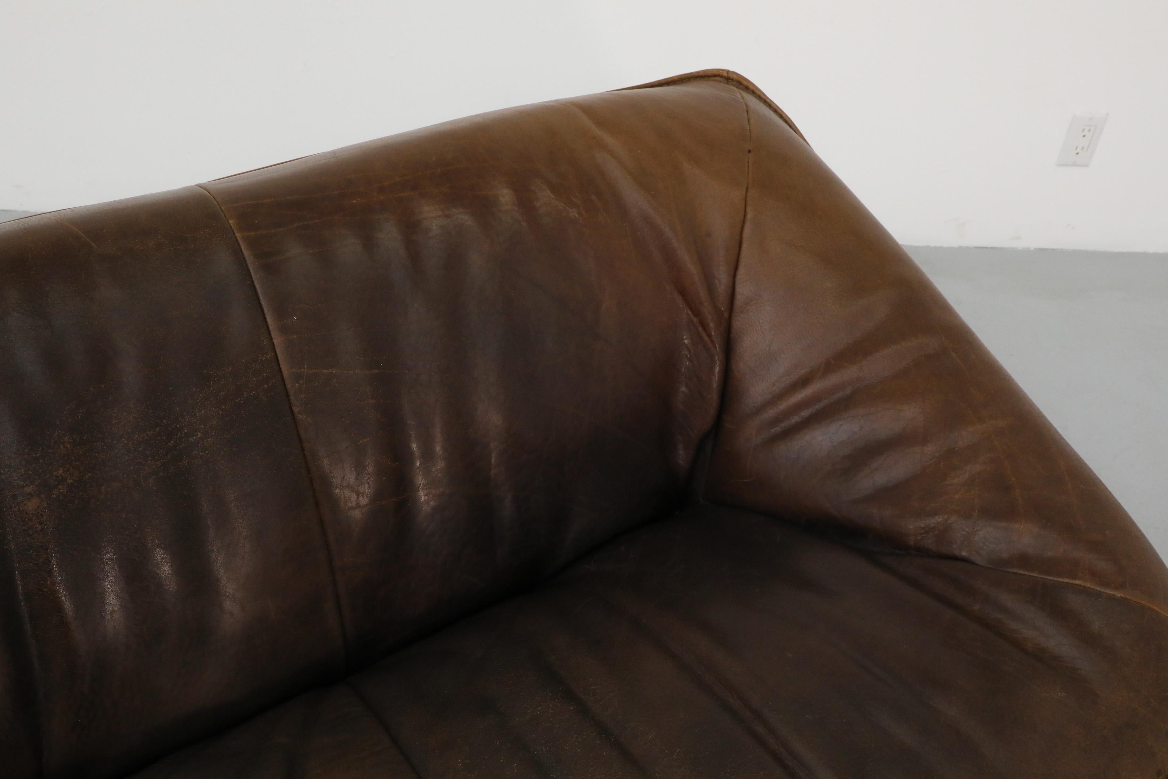 Gerard van den Berg 'Ringo' Three Seater Dark Brown Leather Sofa for Montis 8
