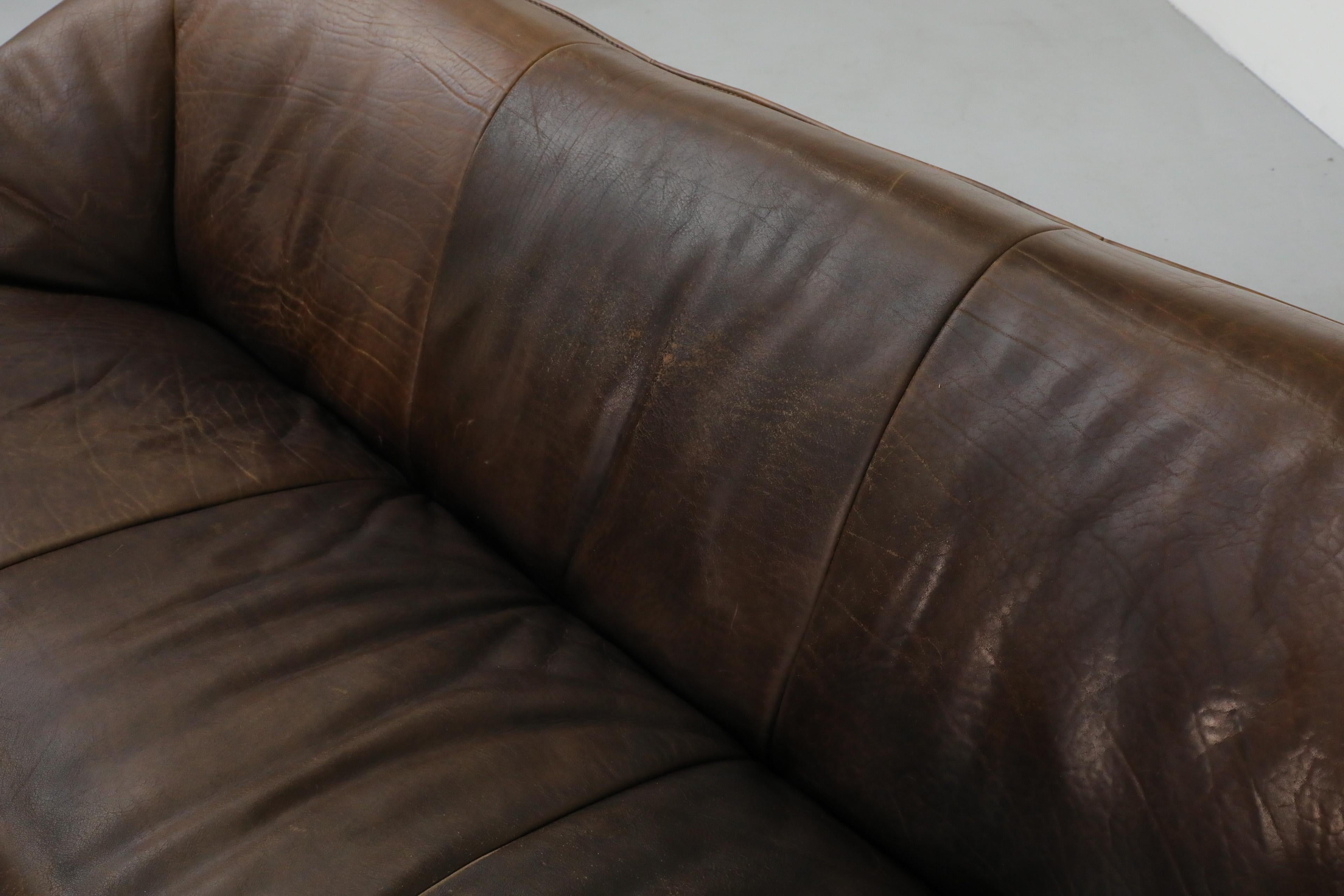 Gerard van den Berg 'Ringo' Three Seater Dark Brown Leather Sofa for Montis 9