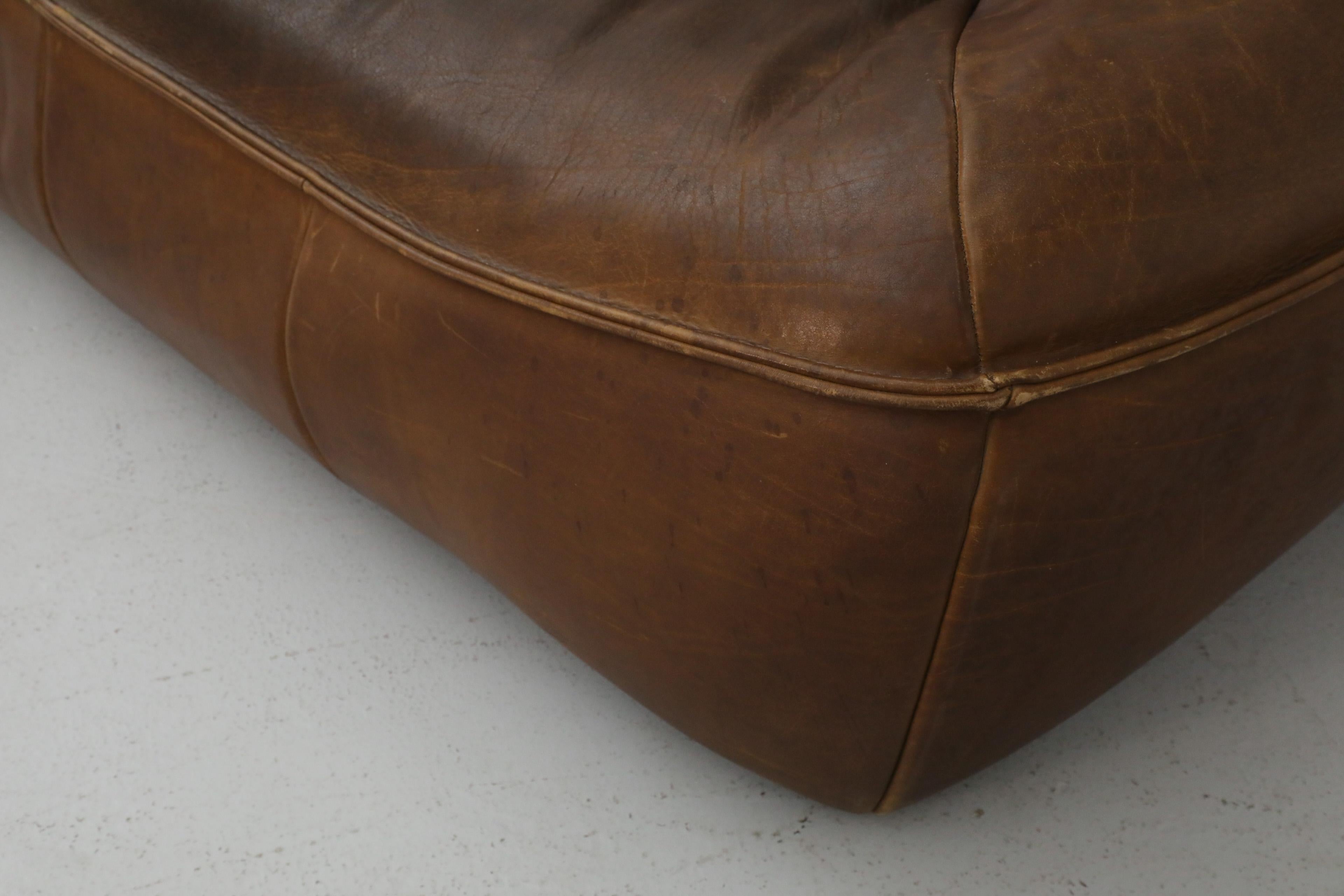 Gerard van den Berg 'Ringo' Three Seater Dark Brown Leather Sofa for Montis 10