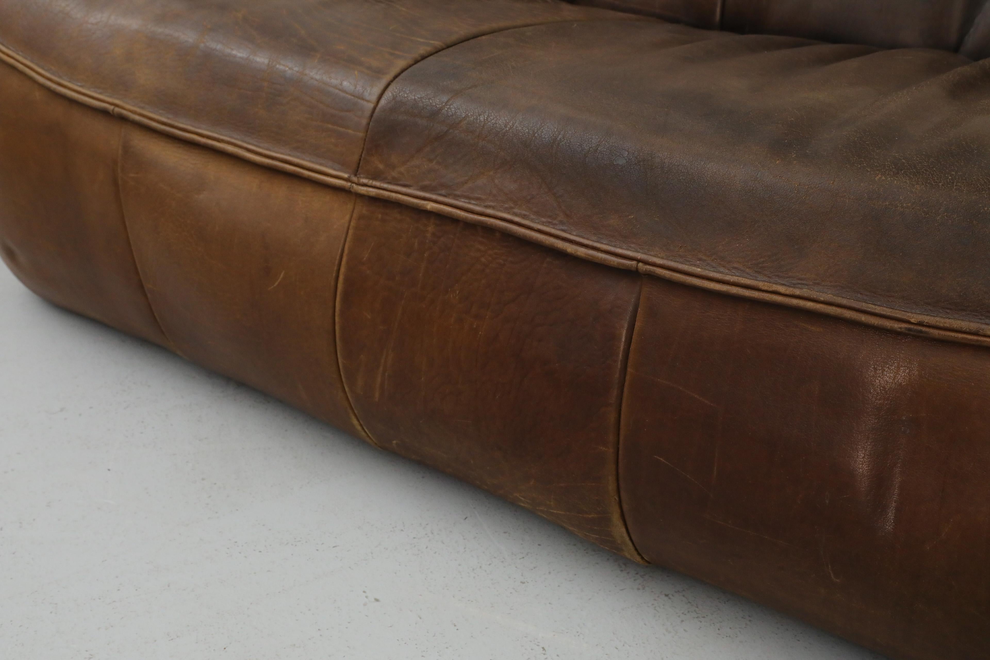 Gerard van den Berg 'Ringo' Three Seater Dark Brown Leather Sofa for Montis 11