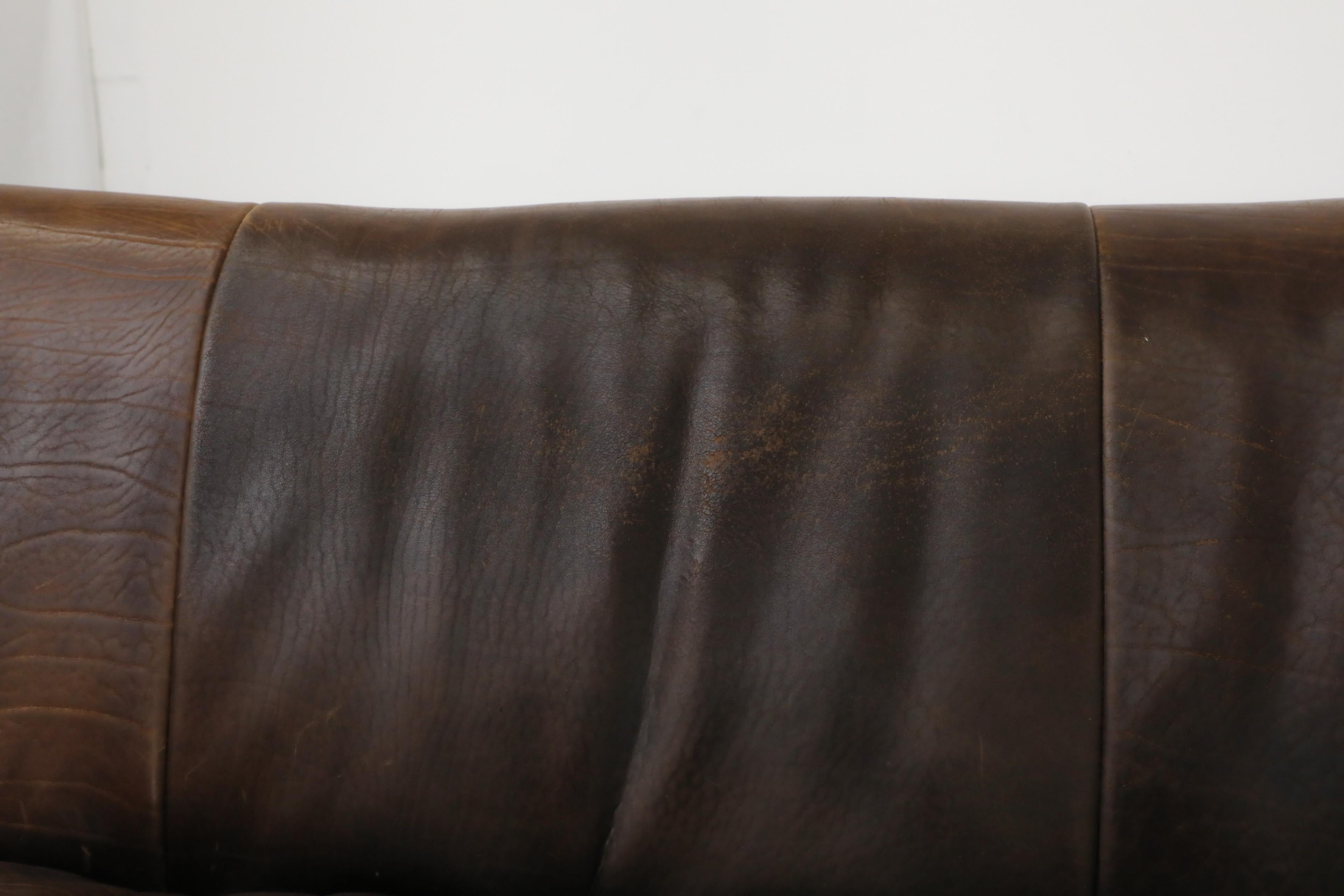Gerard van den Berg 'Ringo' Three Seater Dark Brown Leather Sofa for Montis 12