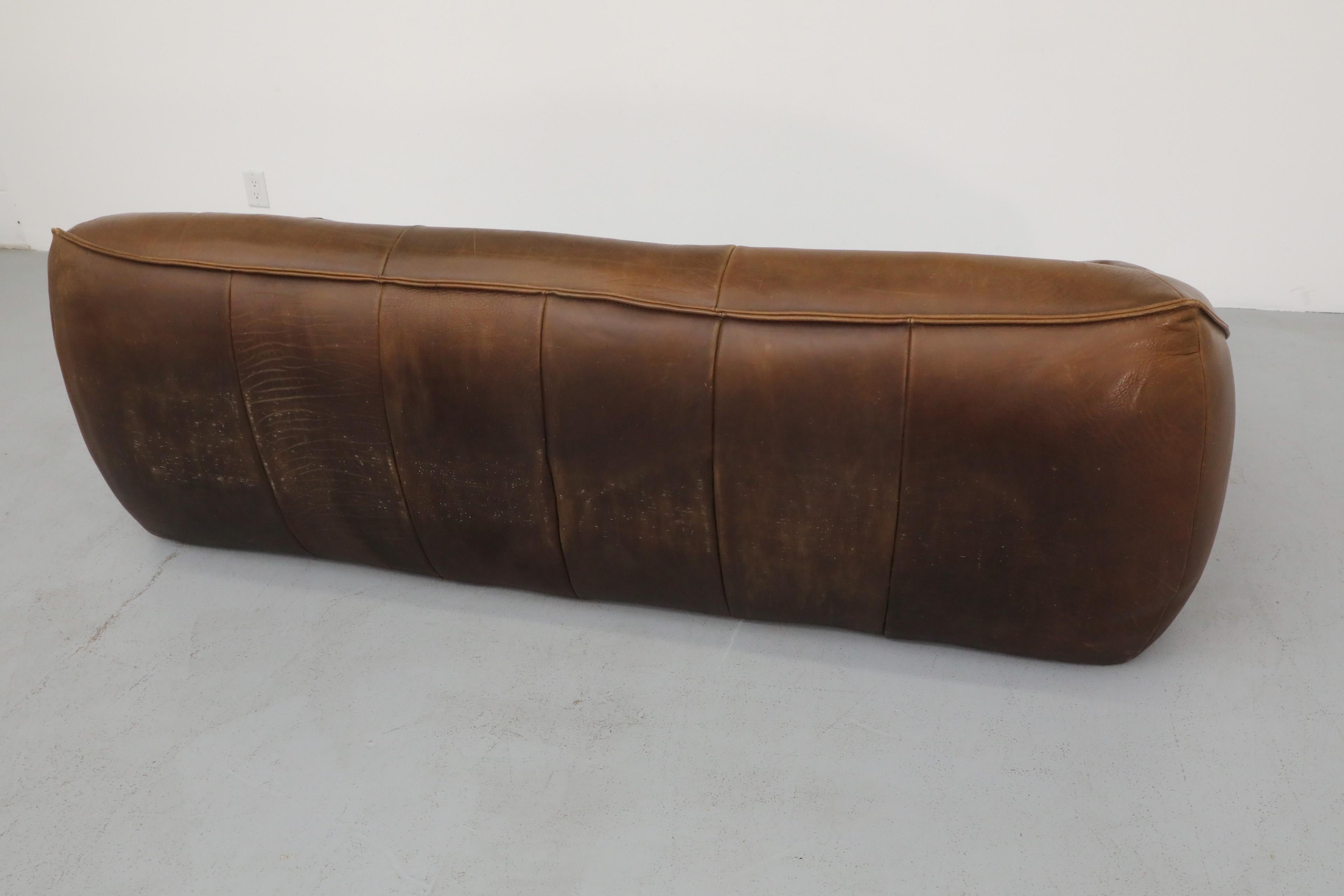 Gerard van den Berg 'Ringo' Three Seater Dark Brown Leather Sofa for Montis 3