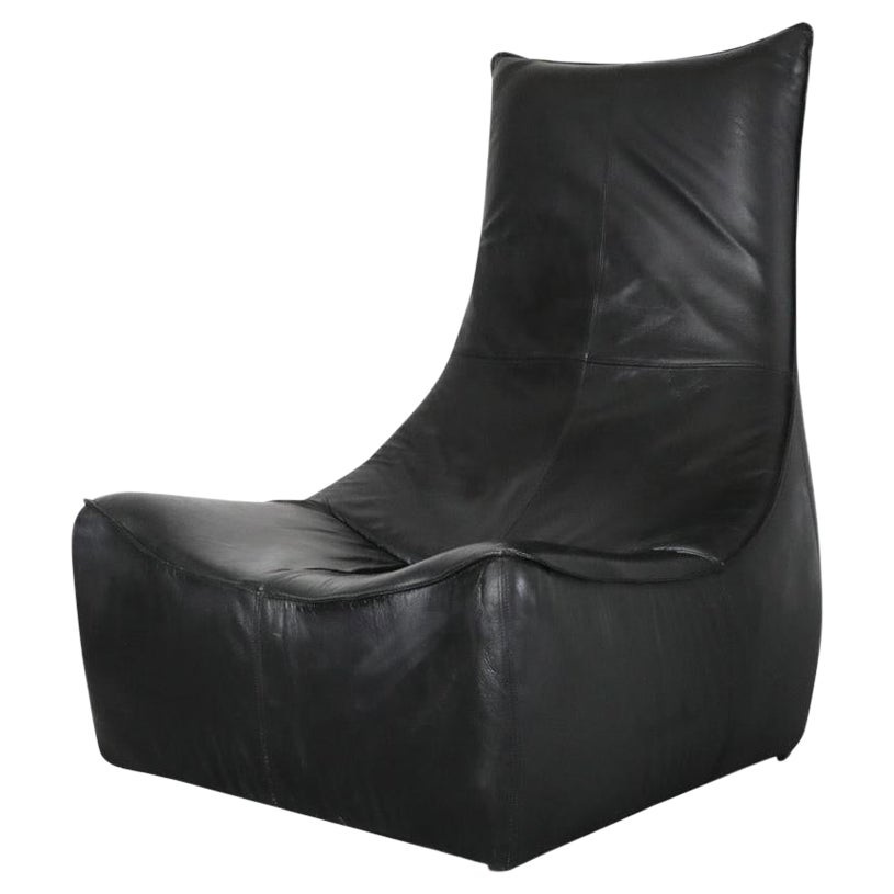 Gerard van den Berg 
Rock
 Lounge Chair in Black Leather for Montis
