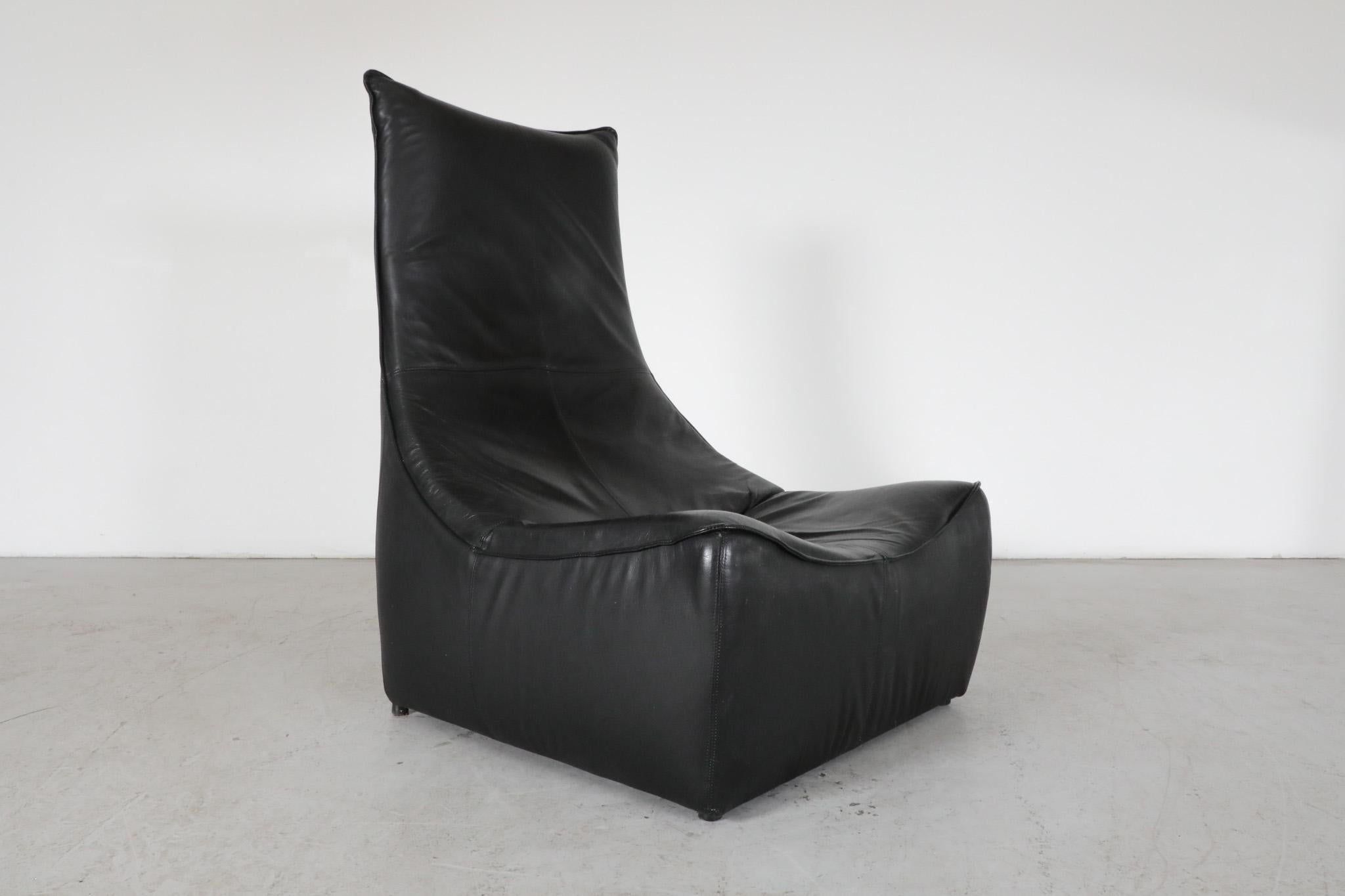 Gerard Van Den Berg Sedia da salotto 'Rock' in pelle nera per Montis, Paesi Bassi in vendita 4