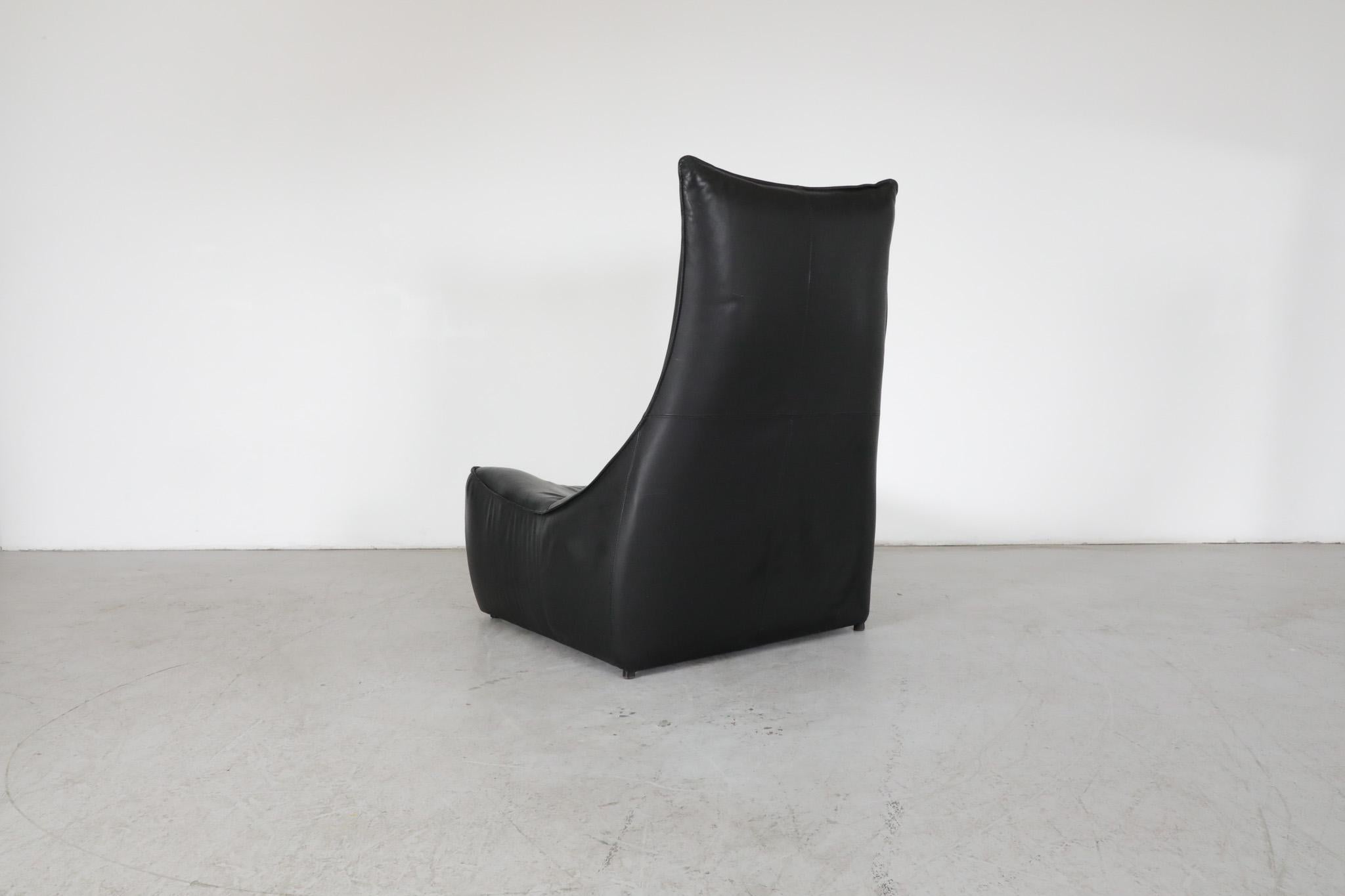 Olandese Gerard Van Den Berg Sedia da salotto 'Rock' in pelle nera per Montis, Paesi Bassi in vendita