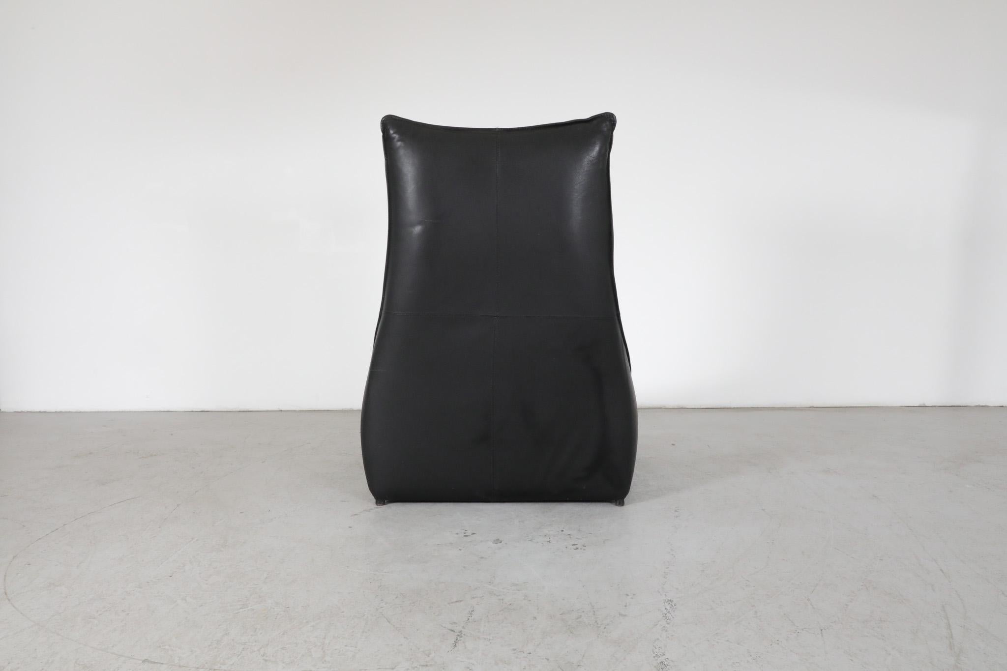 Gerard Van Den Berg Sedia da salotto 'Rock' in pelle nera per Montis, Paesi Bassi In condizioni buone in vendita a Los Angeles, CA