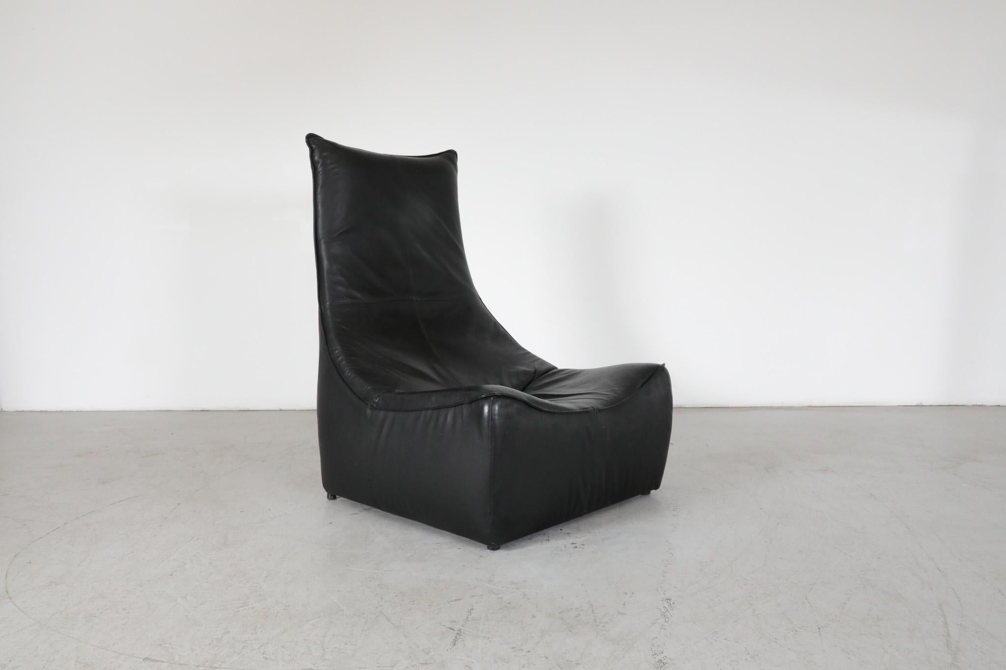 Fine XX secolo Gerard Van Den Berg Sedia da salotto 'Rock' in pelle nera per Montis, Paesi Bassi in vendita