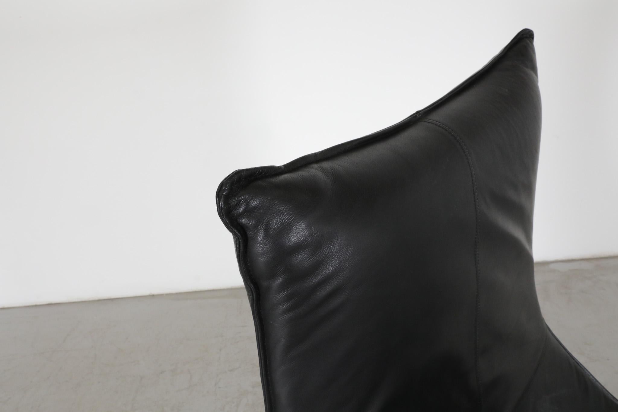 Gerard Van Den Berg Sedia da salotto 'Rock' in pelle nera per Montis, Paesi Bassi in vendita 1