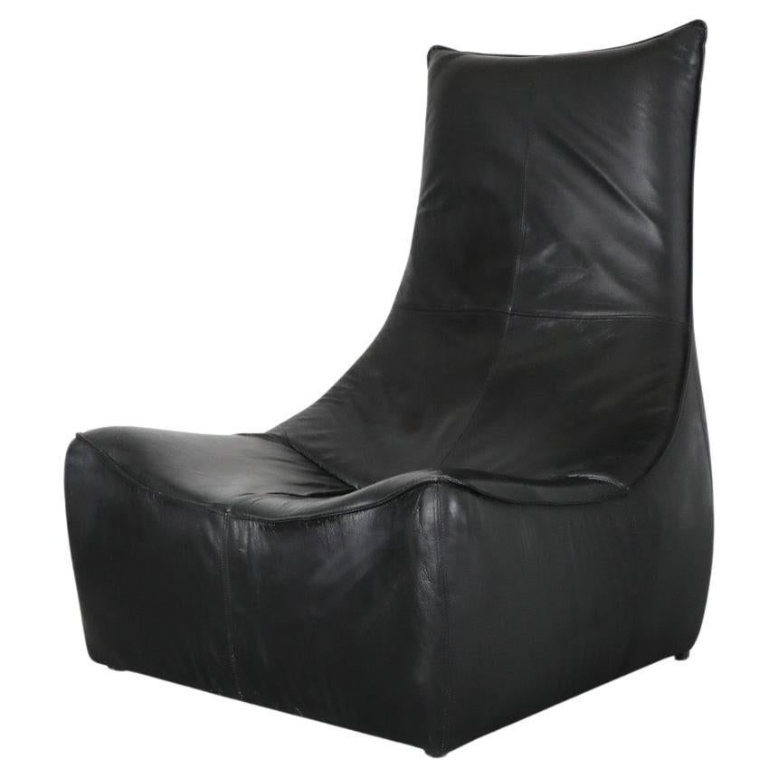 Gerard van den Berg ‘Rock’ Lounge Chair in Black Leather for Montis, Netherlands