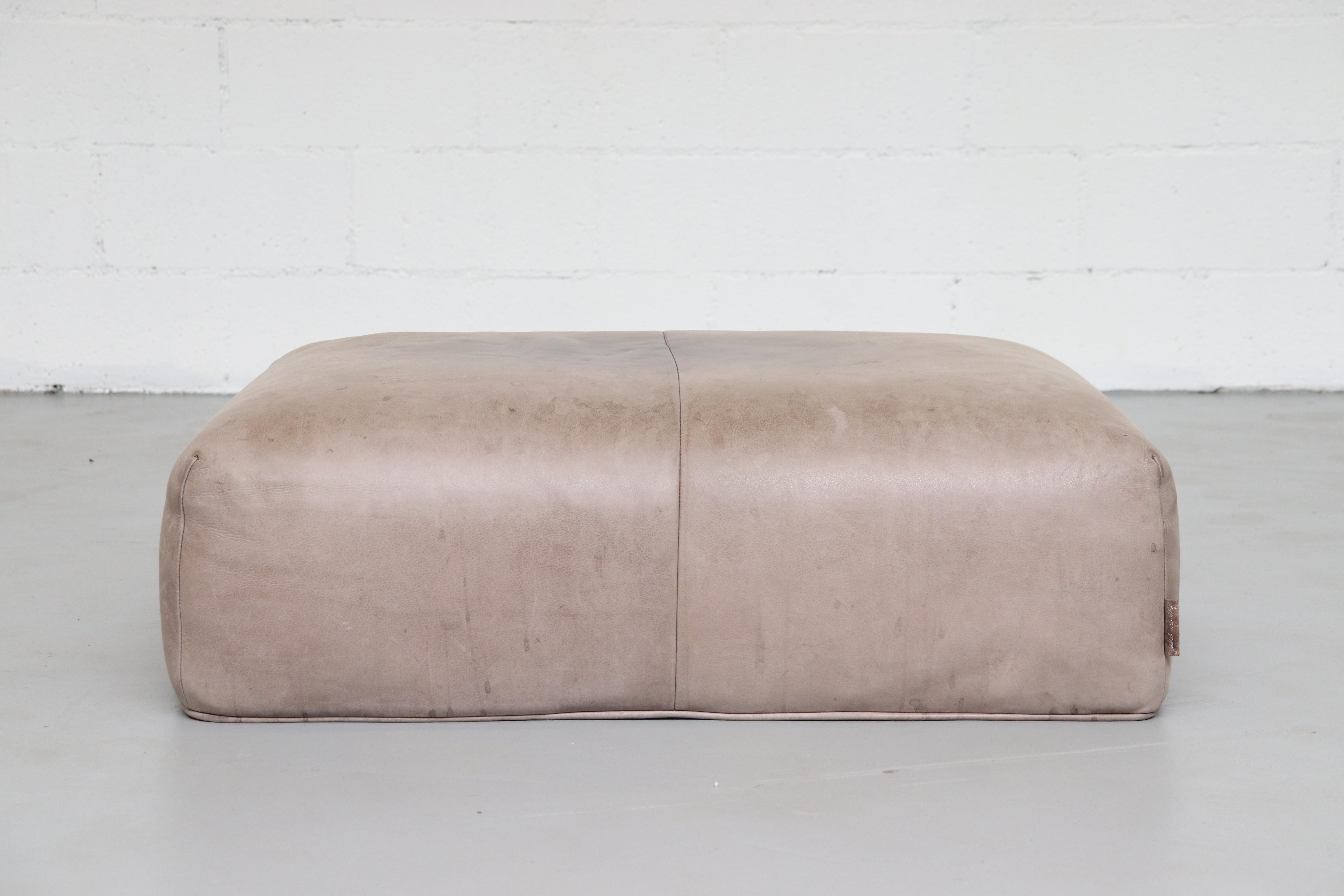 Gerard Van Den Berg Soft Form Leather Sofa and Ottoman 12