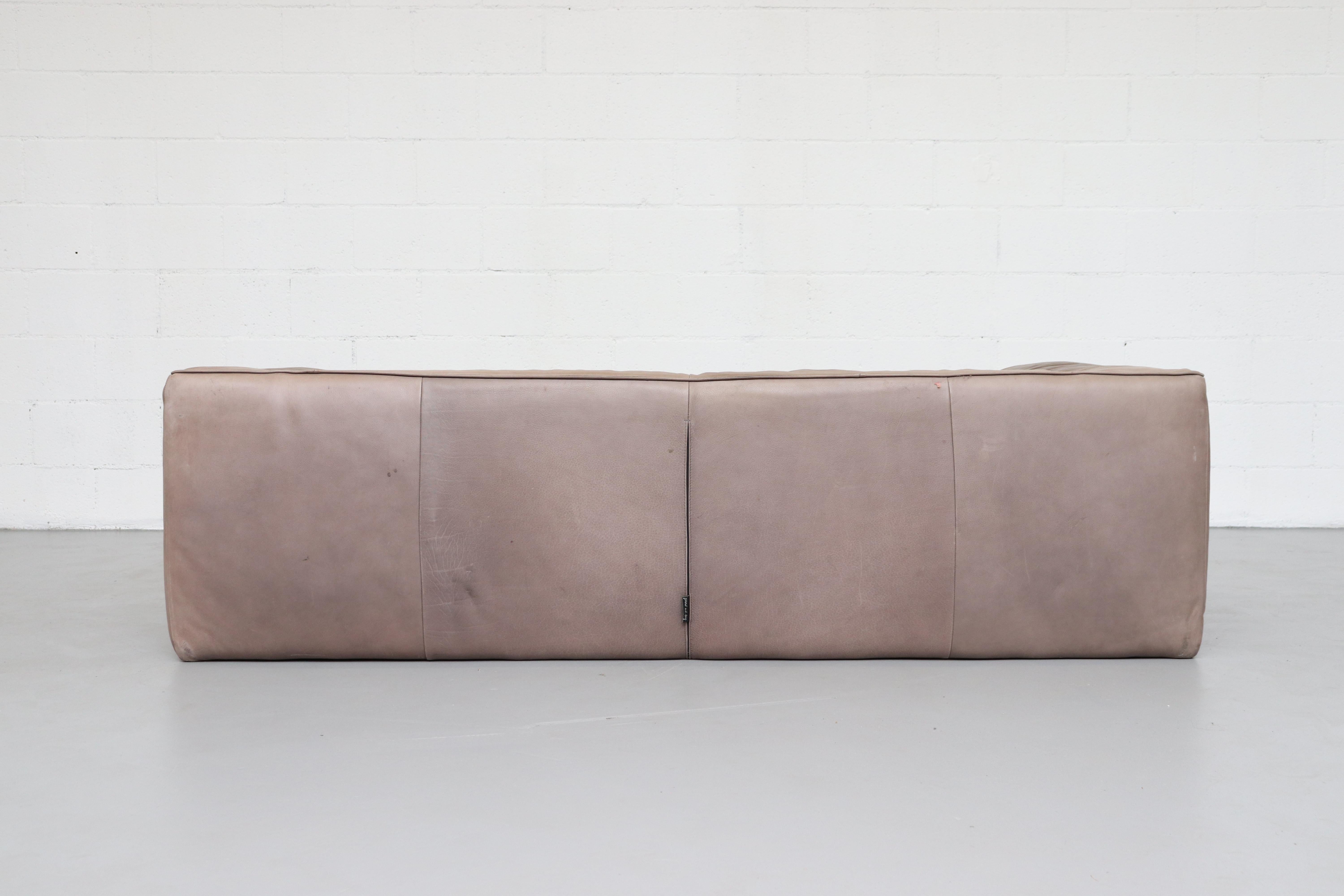 Gerard Van Den Berg Soft Form Leather Sofa and Ottoman 1